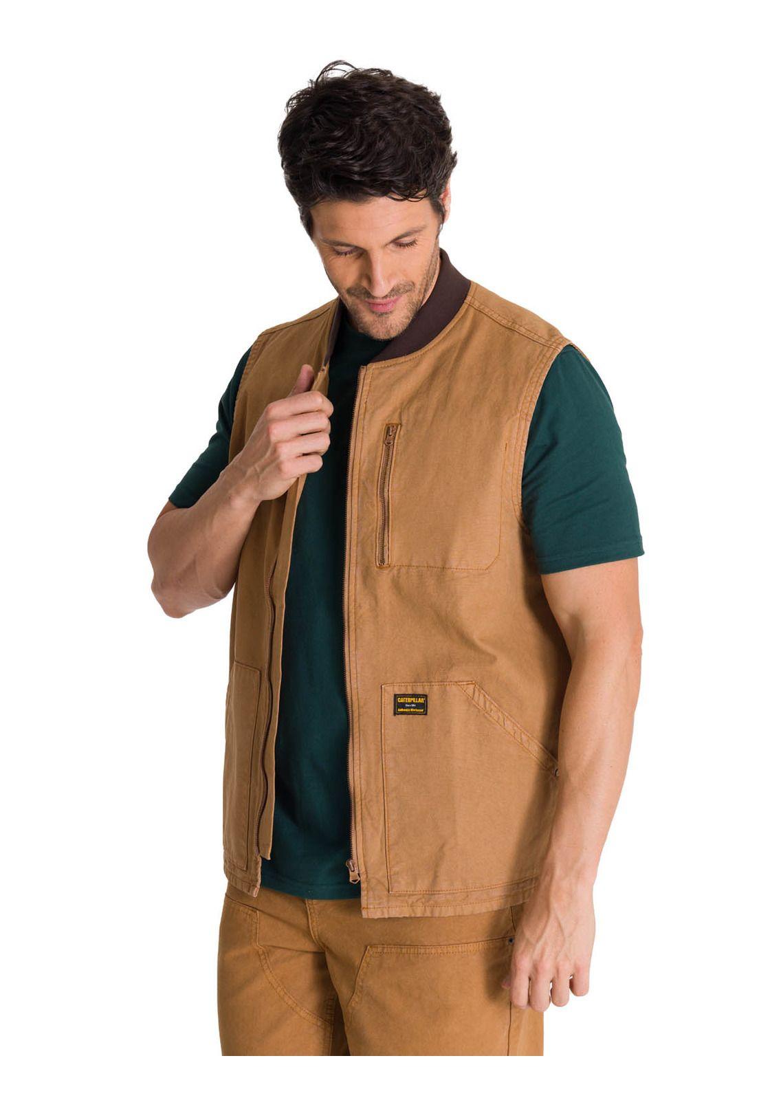 Chaqueta Sin Mangas Hombre Utility Beige-1