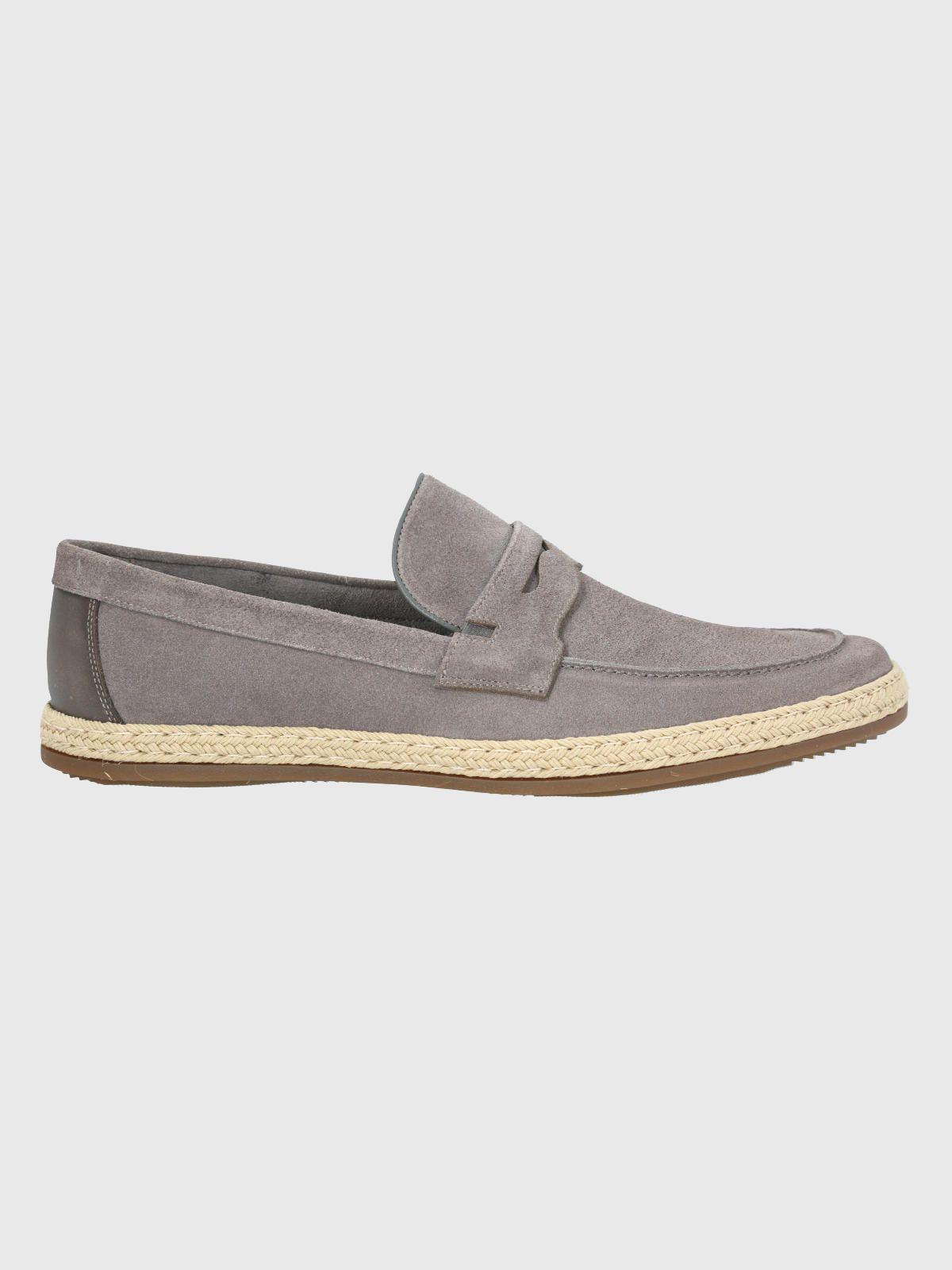 Mocasín Cuero Gris Hombre Montella -1
