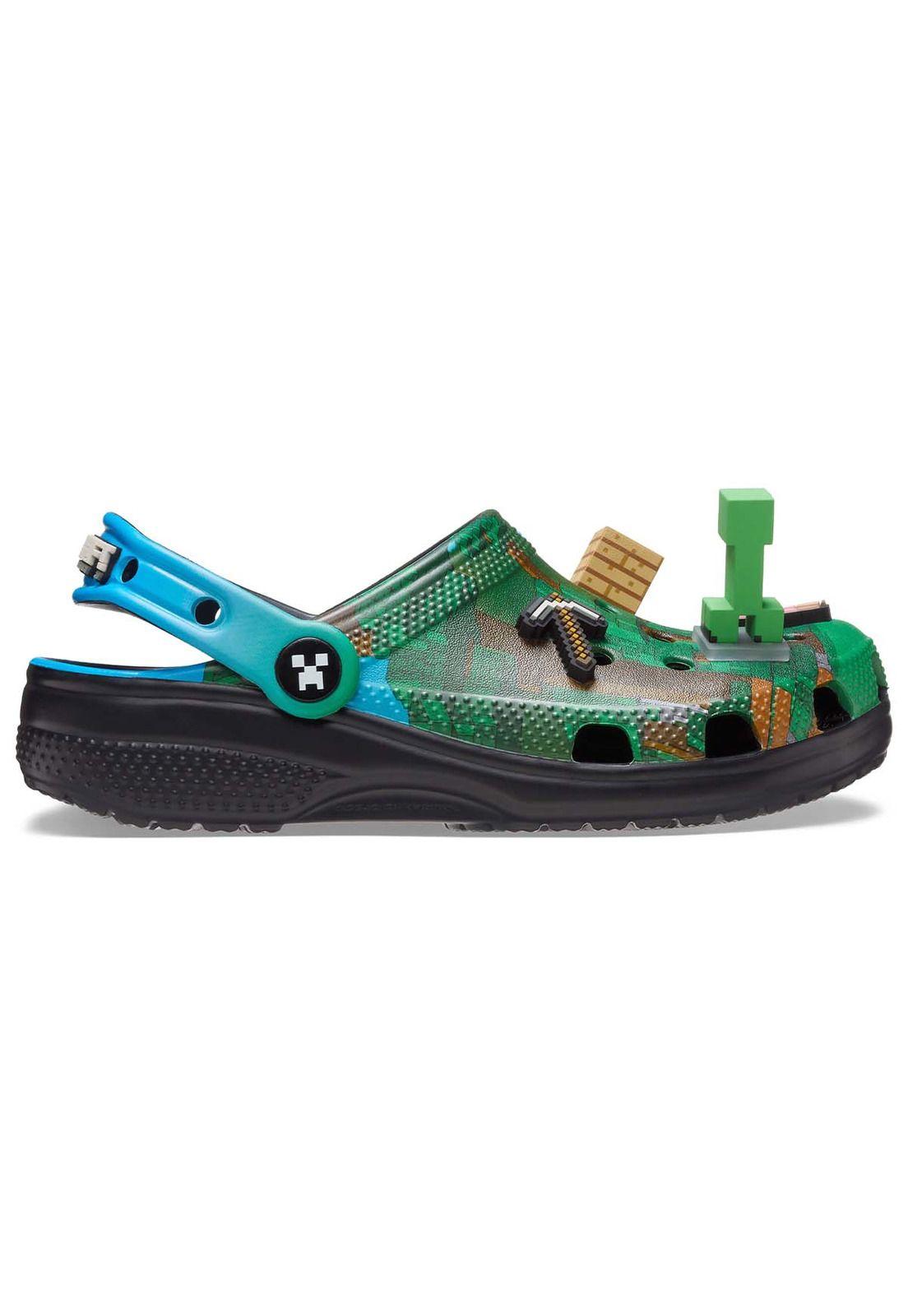 Zueco Crocs Niño Classic Clog K Minecraft Verde Oscuro-0