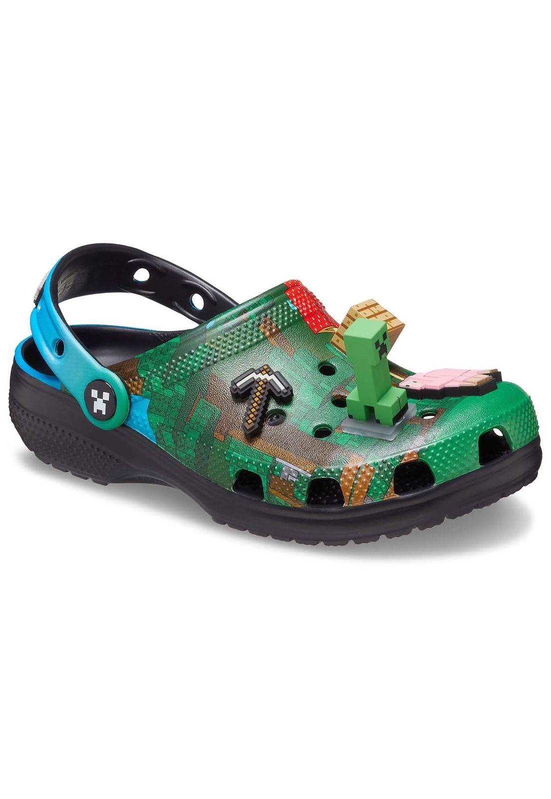 Zueco Crocs Niño Classic Clog K Minecraft Verde Oscuro-6