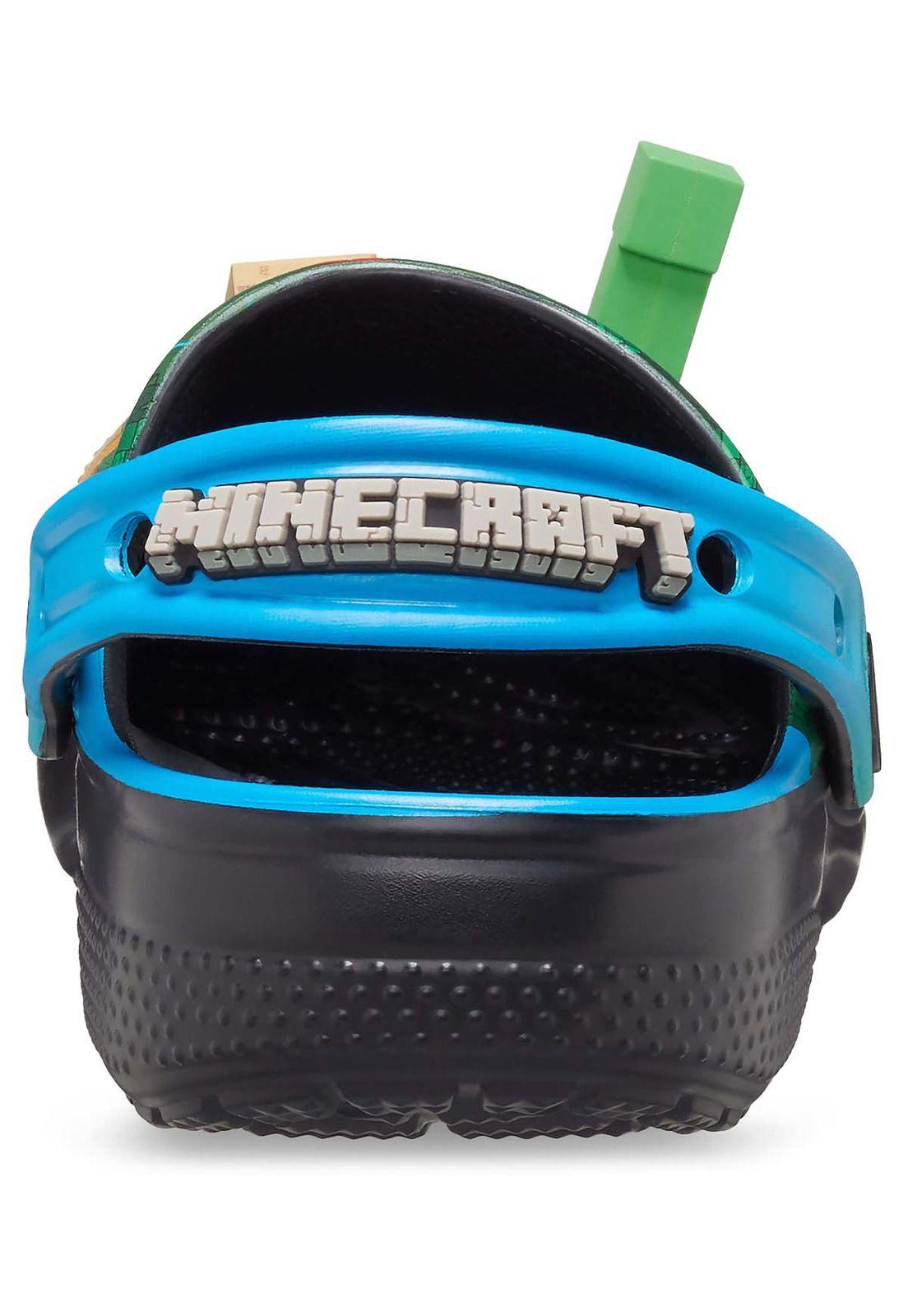 Zueco Crocs Niño Classic Clog K Minecraft Verde Oscuro-7