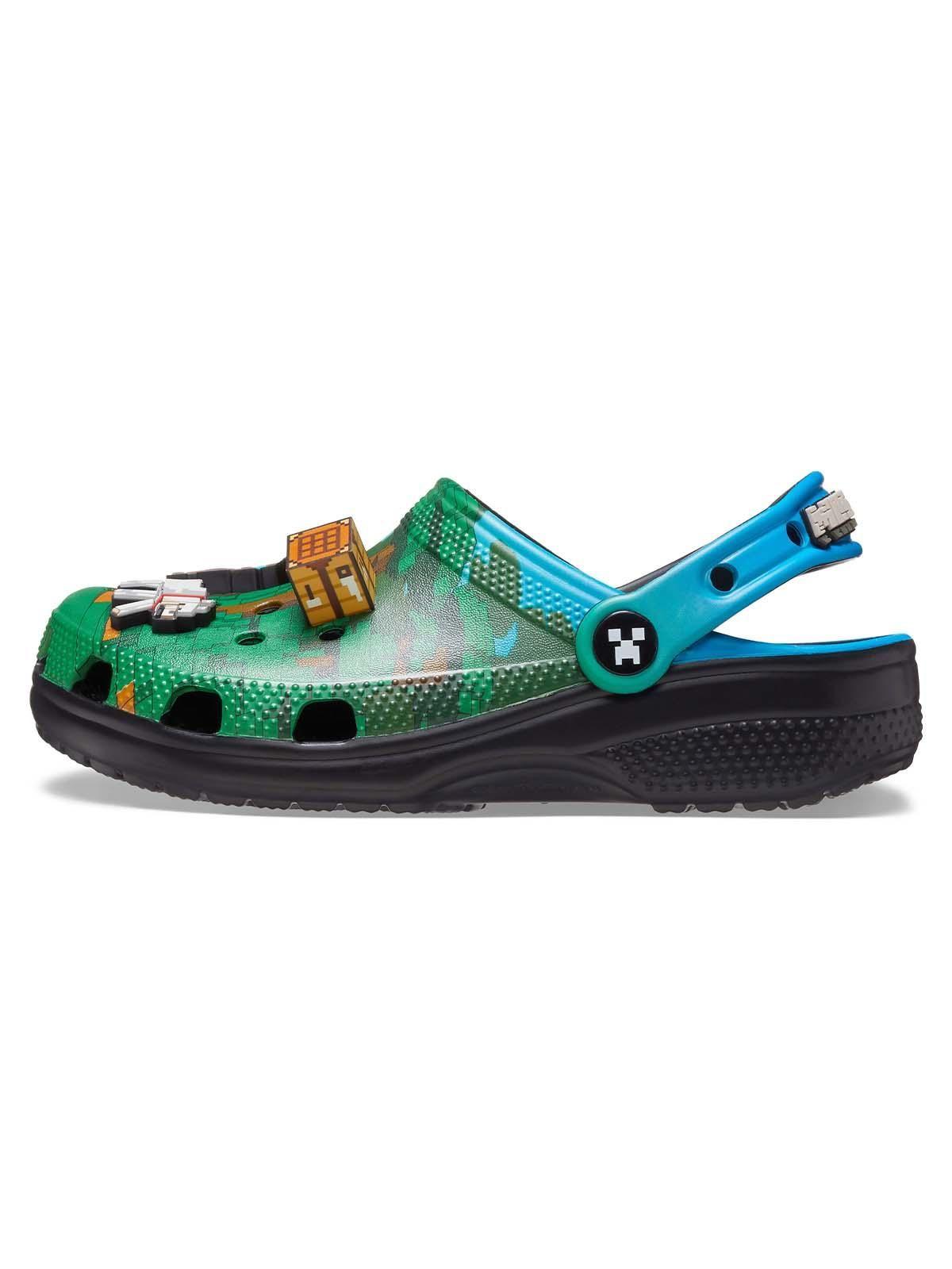 Zueco Crocs Niño Classic Clog K Minecraft Verde Oscuro-1