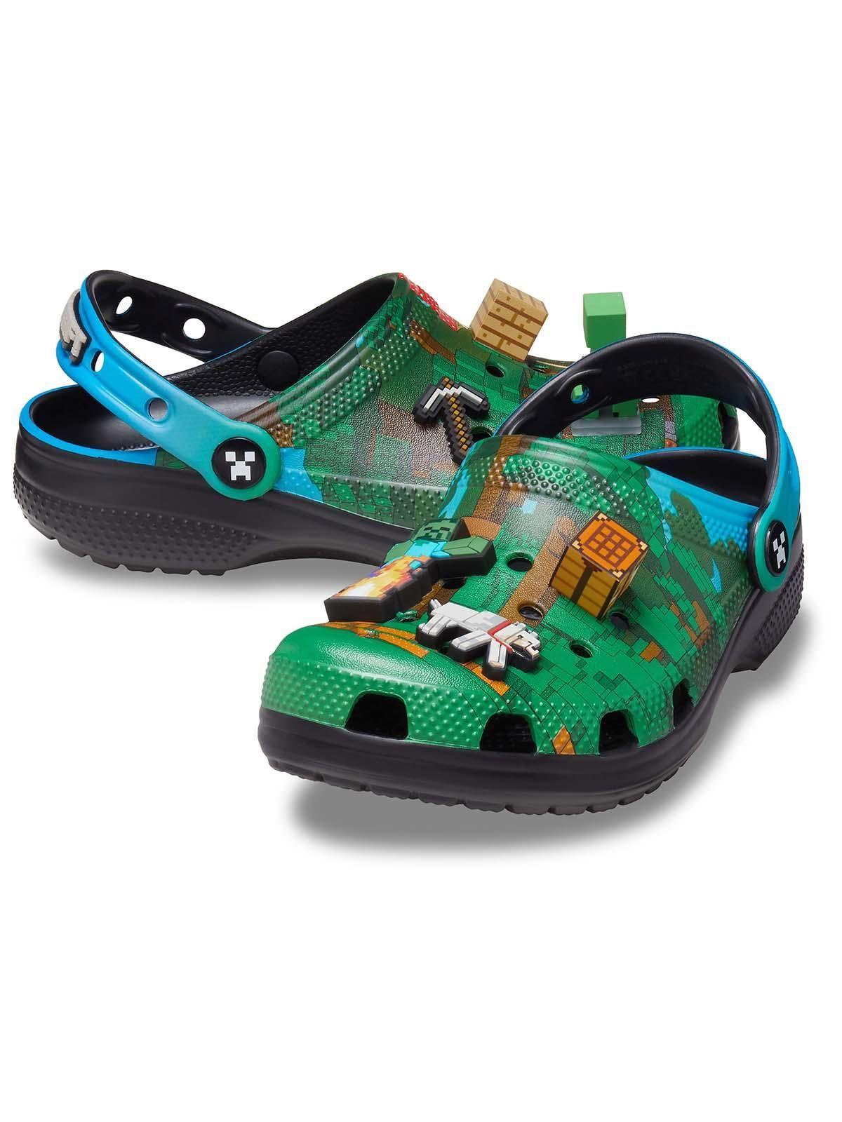 Zueco Crocs Niño Classic Clog K Minecraft Verde Oscuro-3