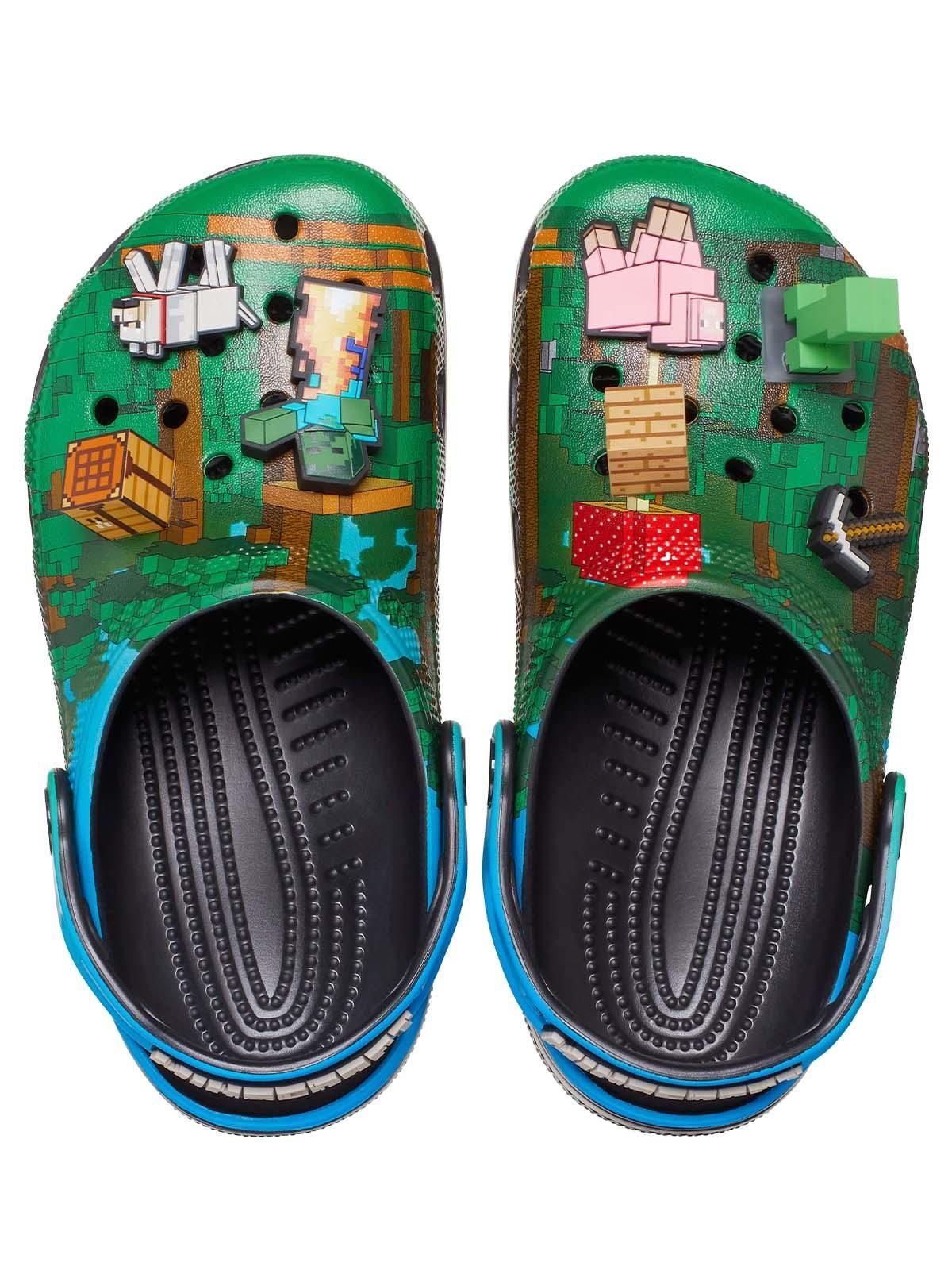 Zueco Crocs Niño Classic Clog K Minecraft Verde Oscuro-4