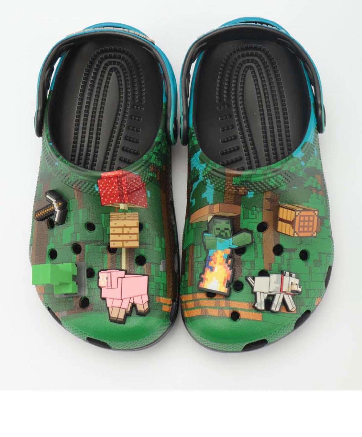 Zueco Crocs Niño Classic Clog K Minecraft Verde Oscuro-8