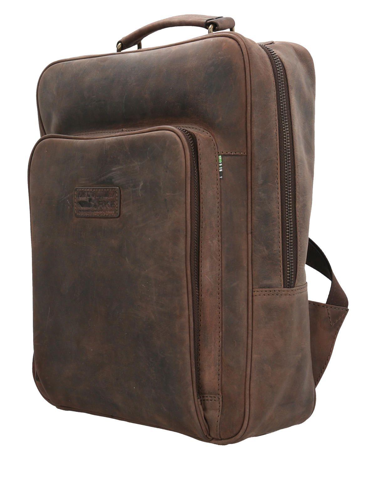 Mochila Cuero Unisex Om Craig Back Café-0