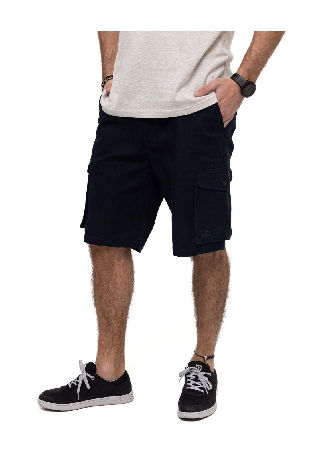 Short Utility Canvas Cargo Azul Hombre-1