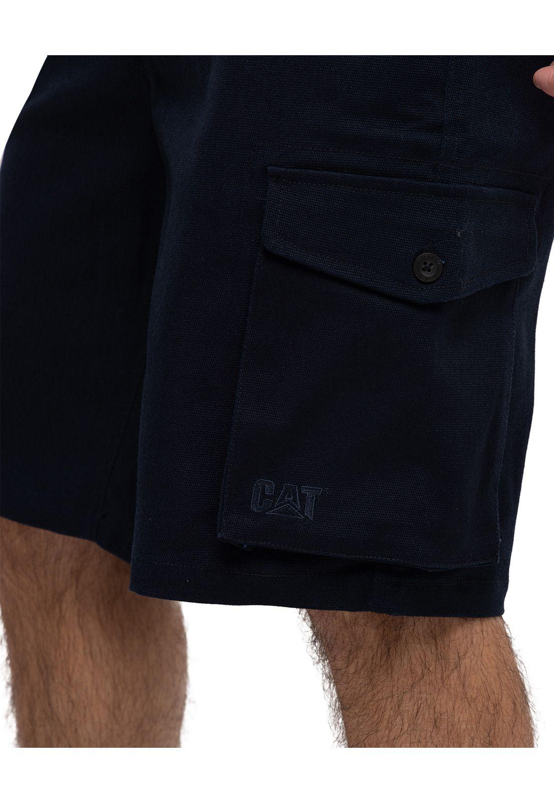 Short Utility Canvas Cargo Azul Hombre-4