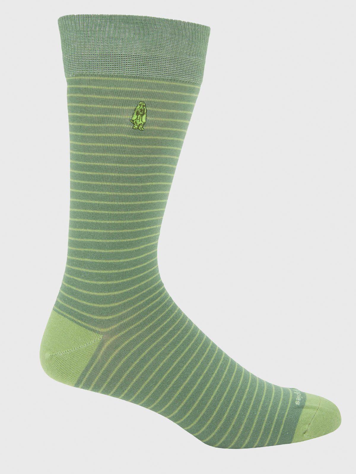 Calcetin Algodón Hombre Multistripe Verde-0