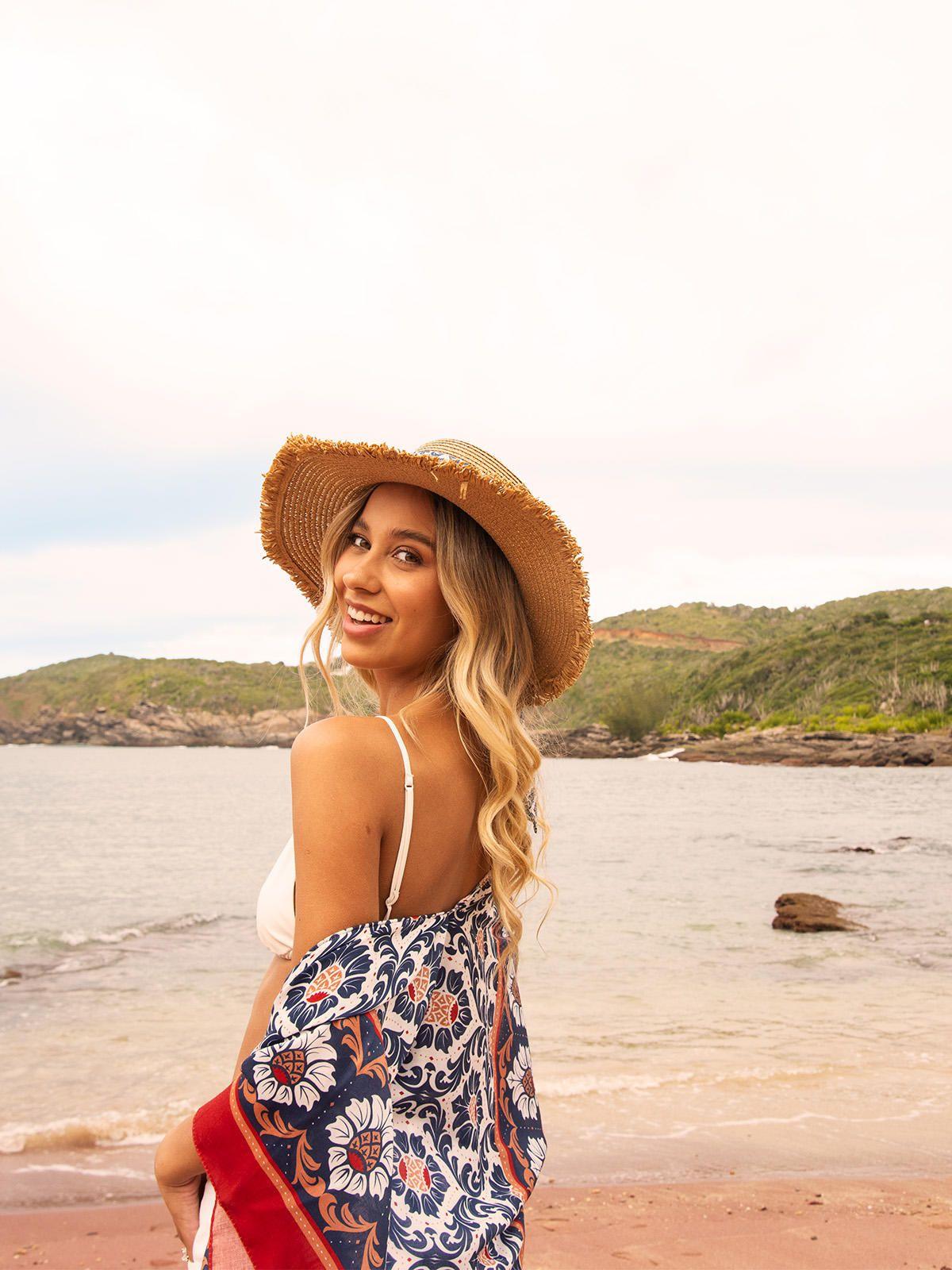 Gorro Mujer Az Flores Café-0