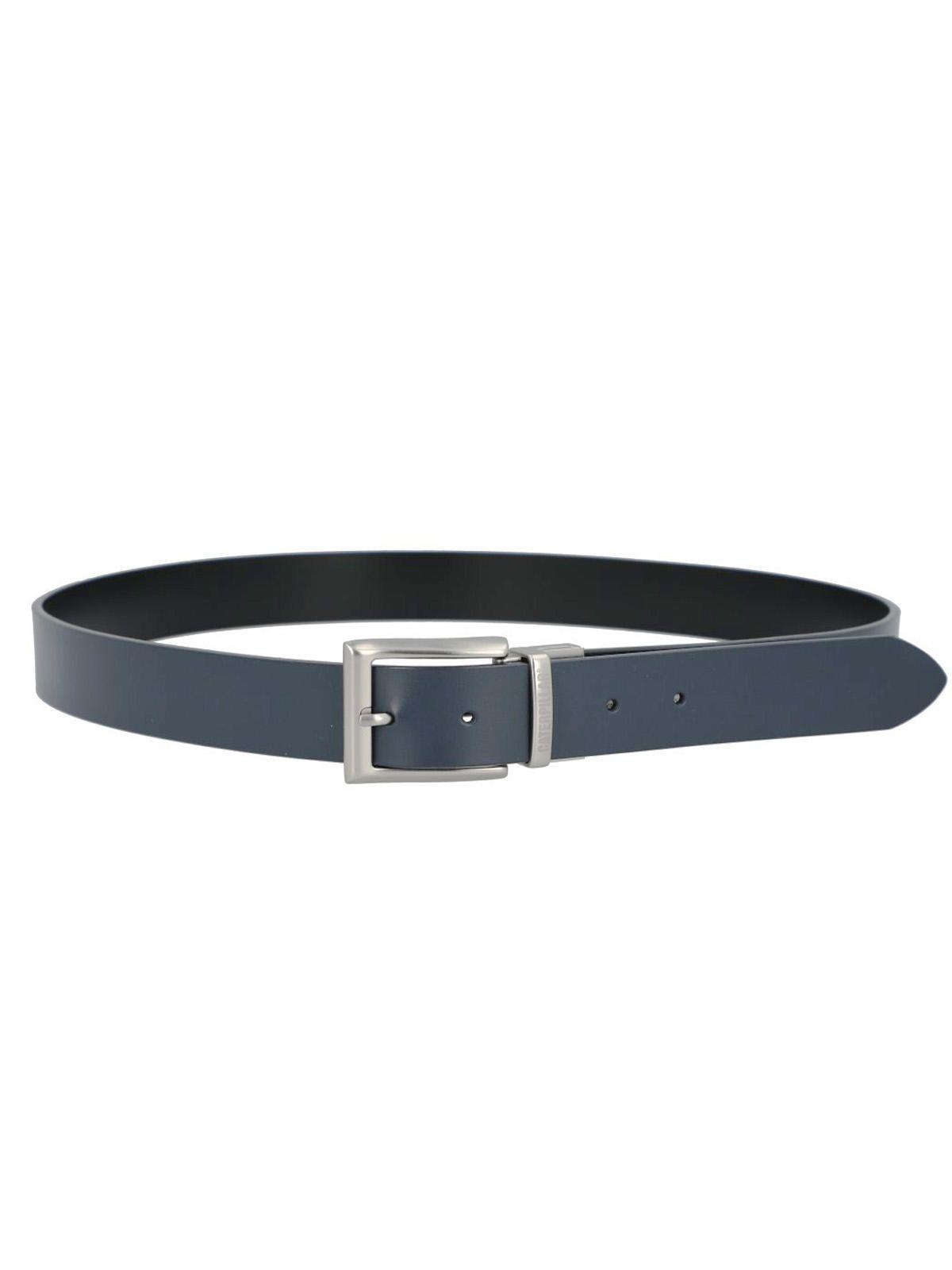 Cinturón de Cuero PU Reversible Hombre Negro-Azul-3