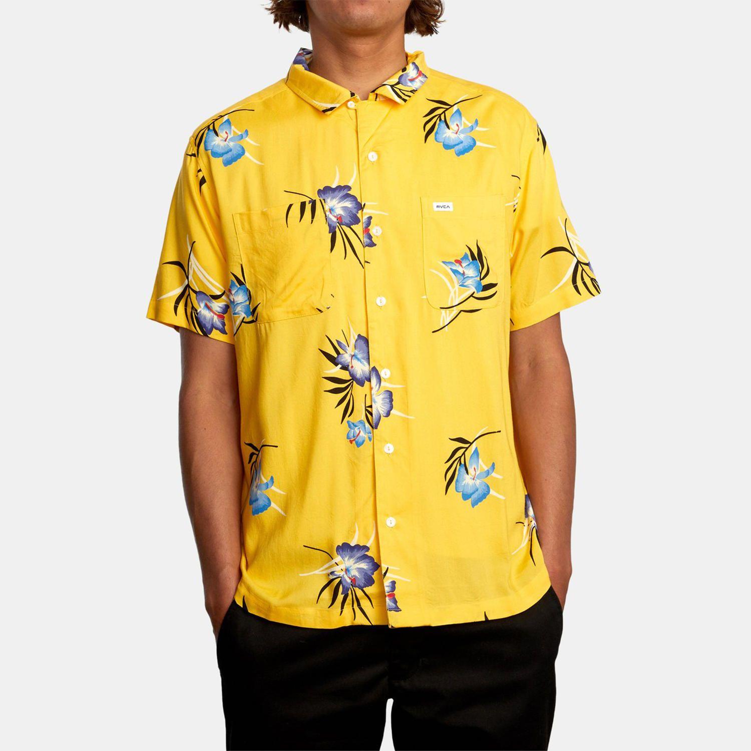 Camisa M/C Hombre Cliffs Floral Amarillo-0