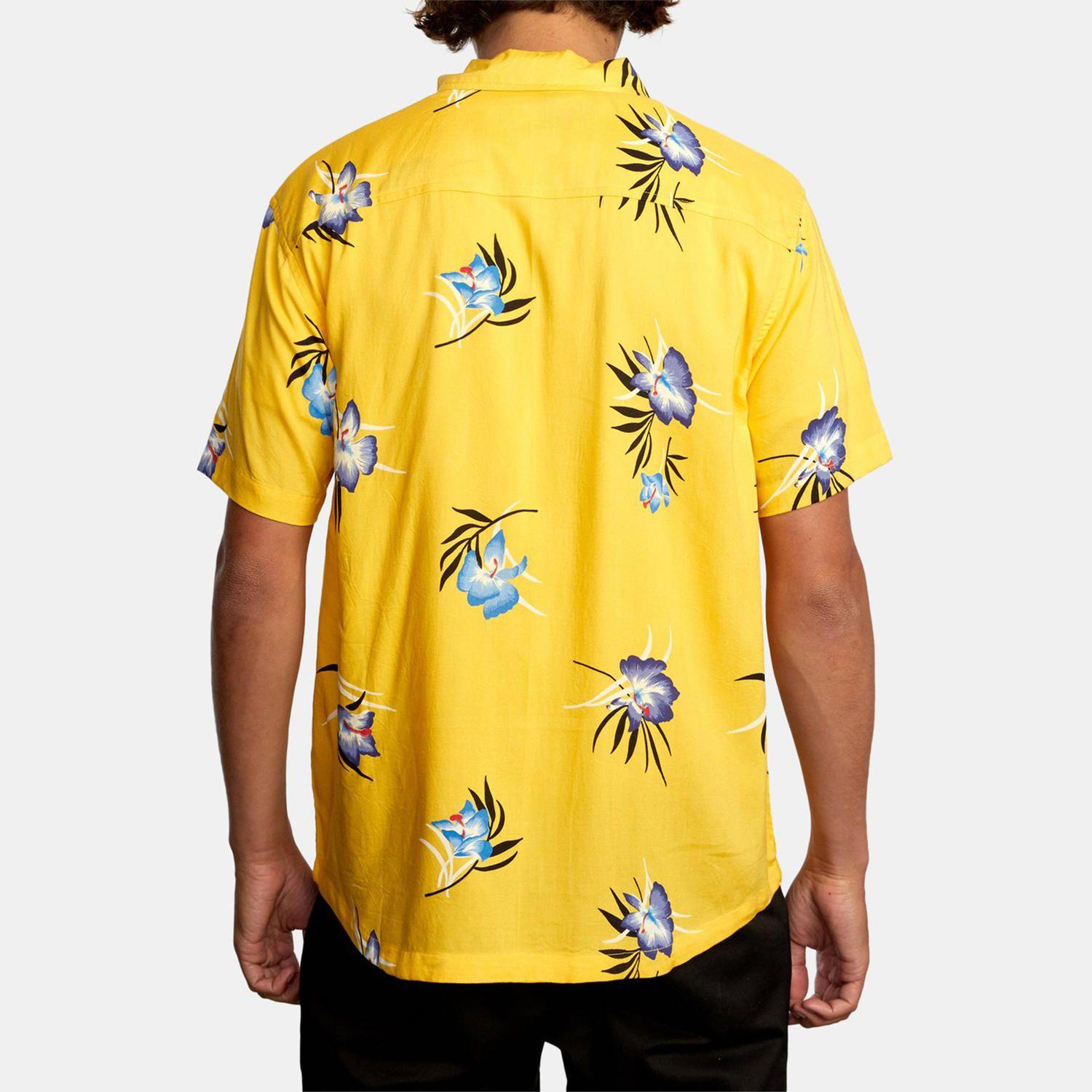 Camisa M/C Hombre Cliffs Floral Amarillo-1