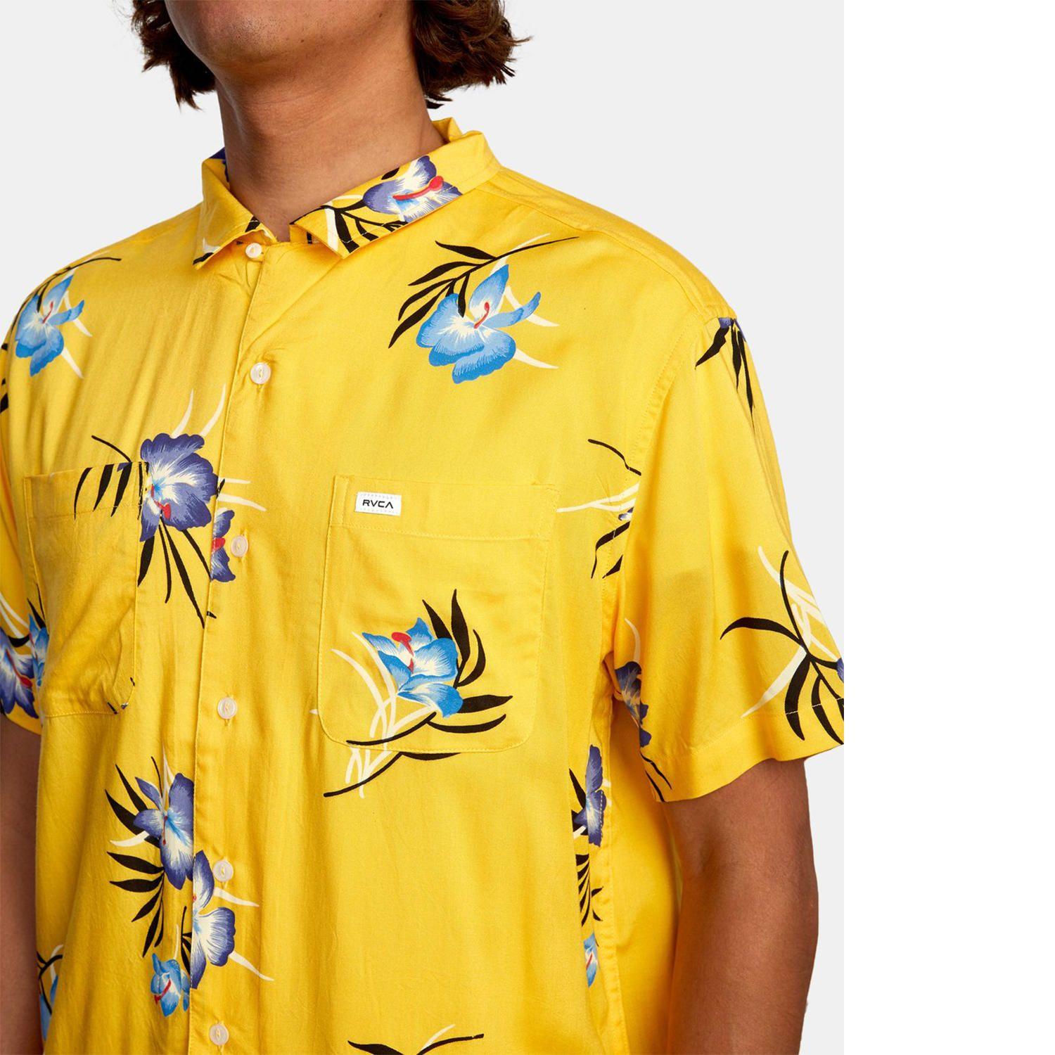 Camisa M/C Hombre Cliffs Floral Amarillo-2