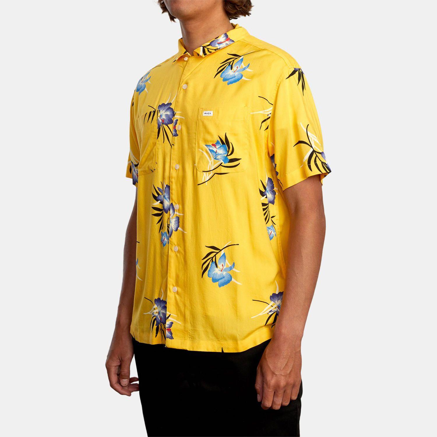 Camisa M/C Hombre Cliffs Floral Amarillo-3