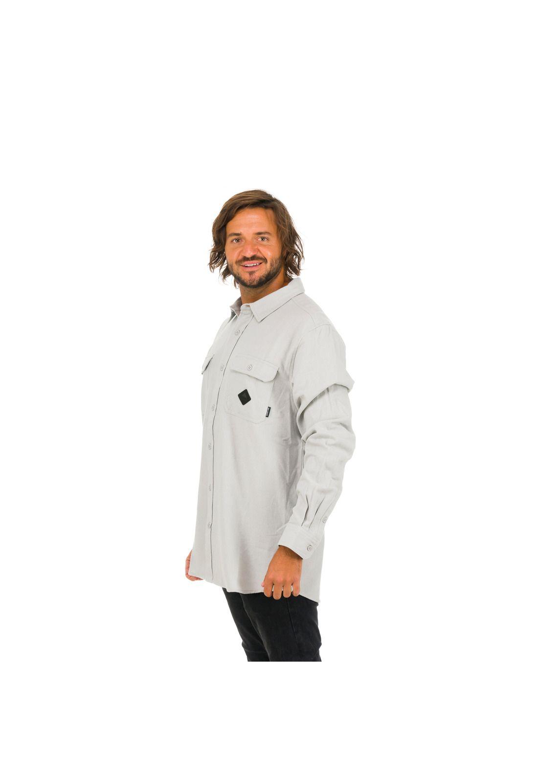Camisa M/L Hombre Brighton II Gris -1