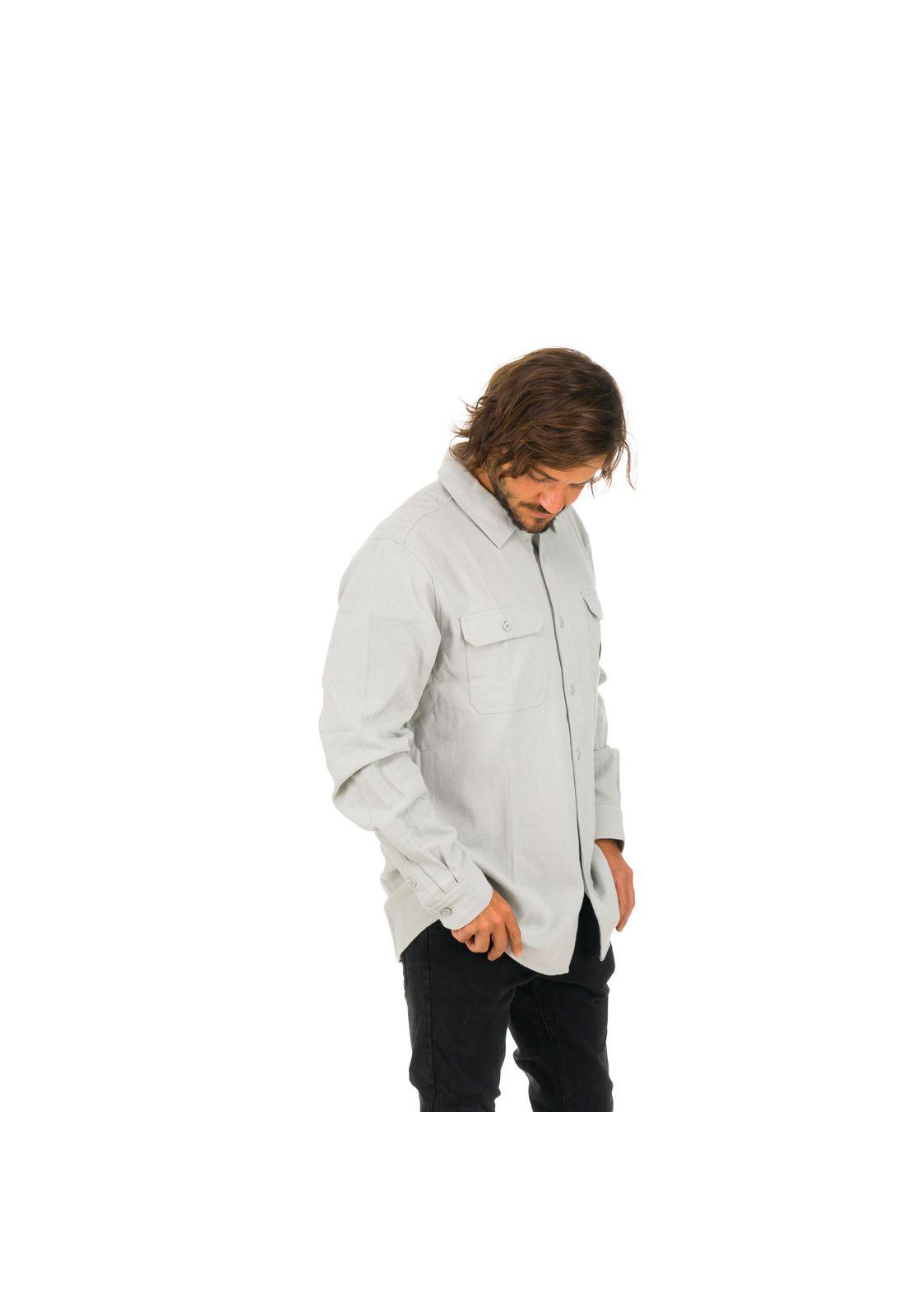 Camisa M/L Hombre Brighton II Gris -3