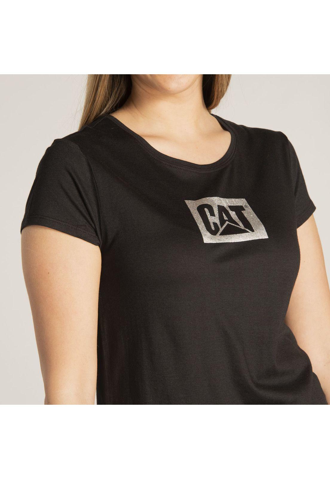 Polera M/C Mujer Metallic Branded Box Gris-4