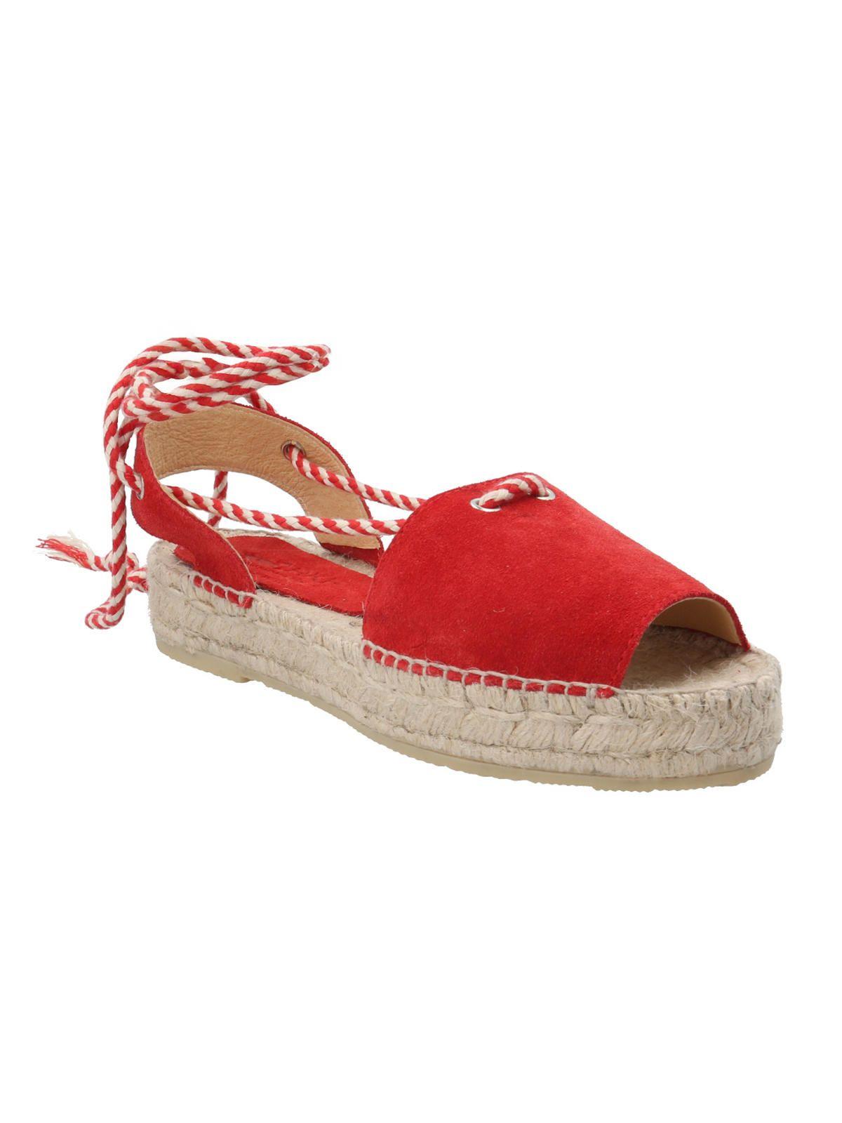 Alpargata Cuero Mujer Ivy Rojo-1