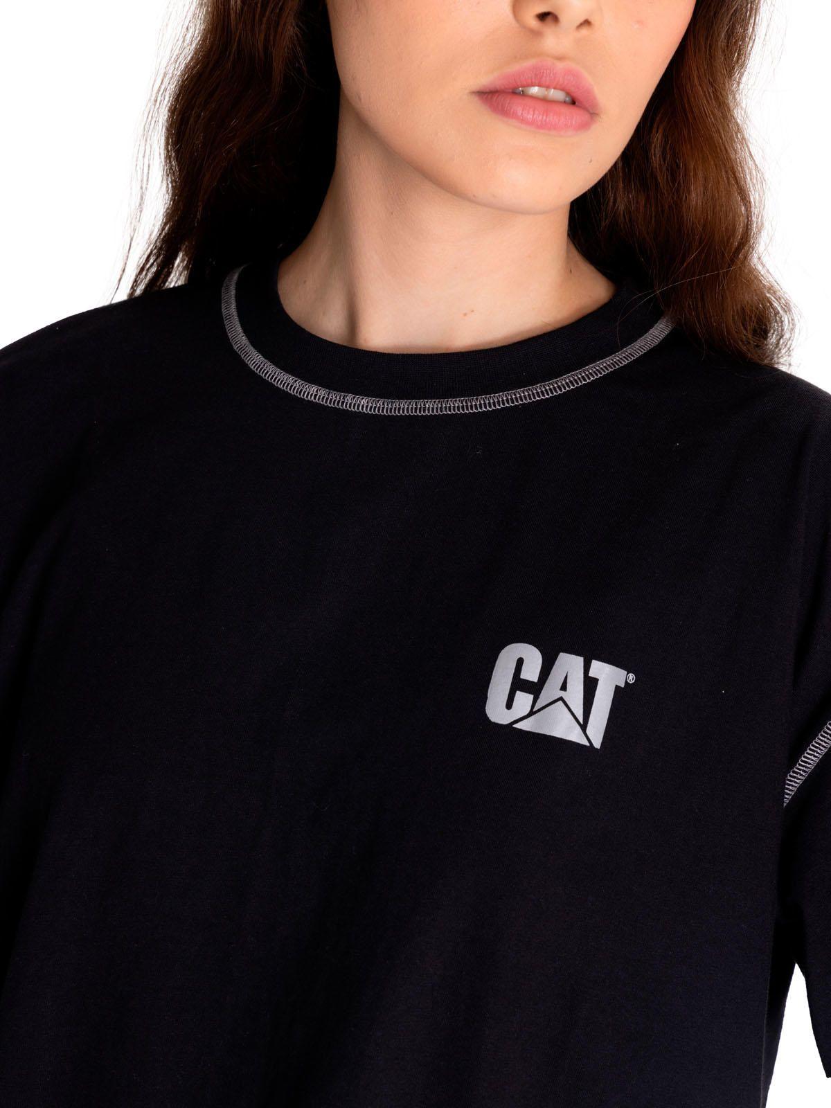 Polera Manga Corta Mujer Cat Logo Boxy Tee Negro-4