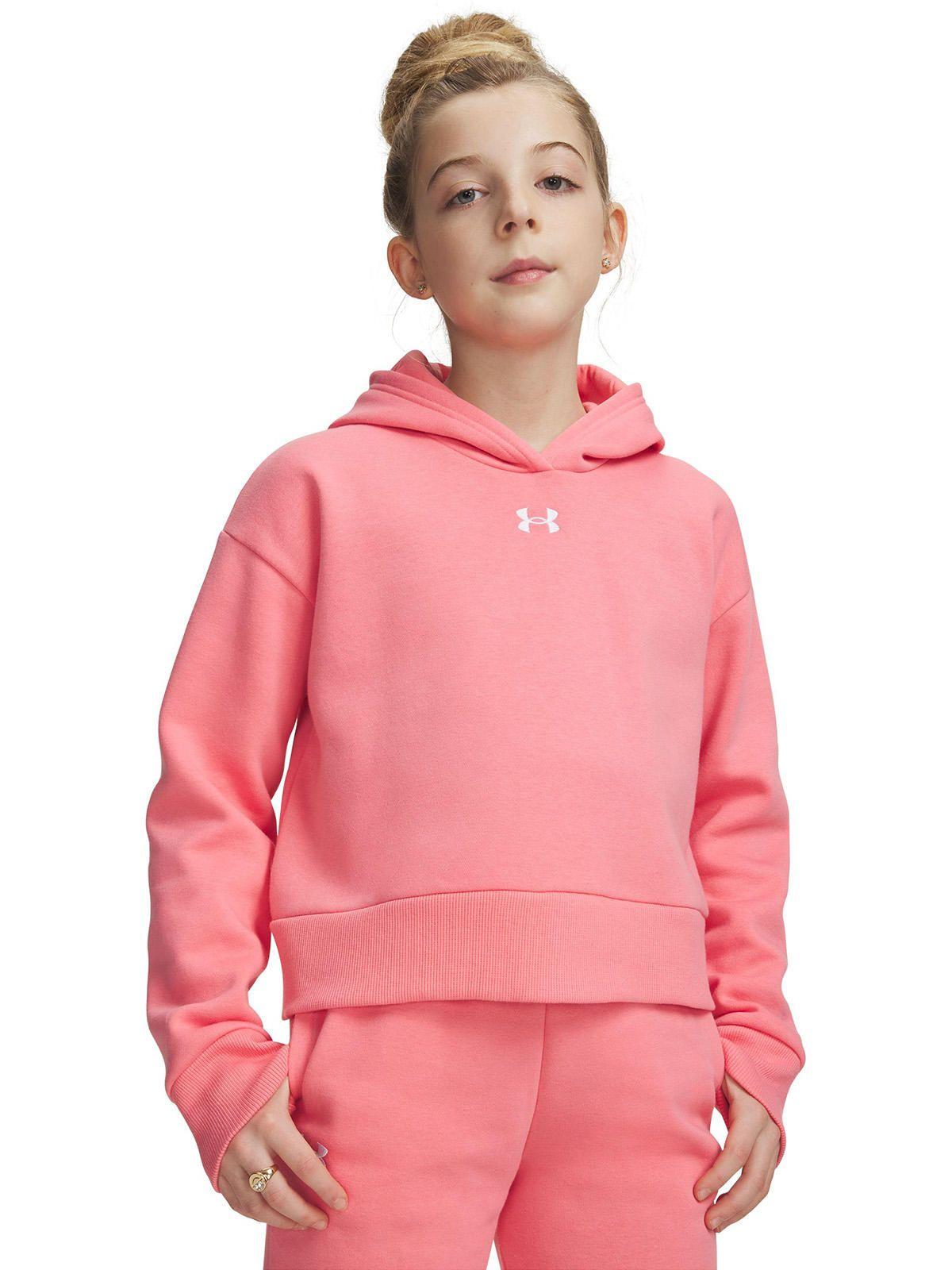 Poleron Niña Rival Fleece Crop Rosado-3