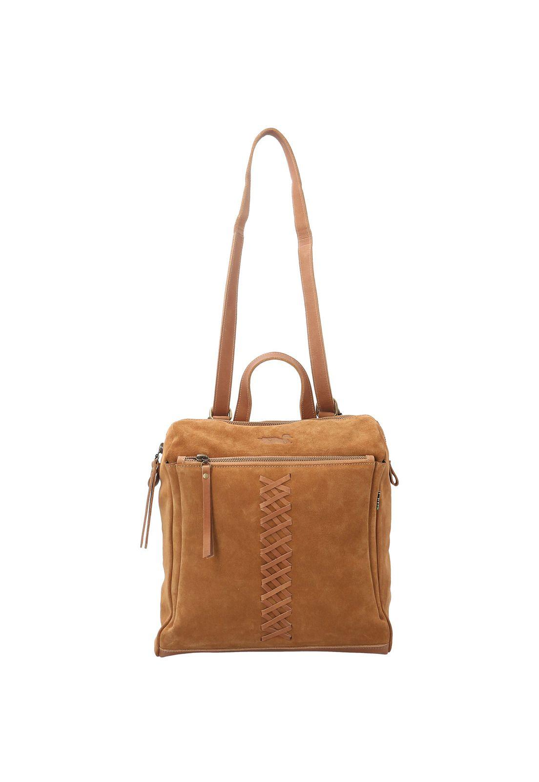 Mochila Cuero Mujer Mele Backbag Café-3