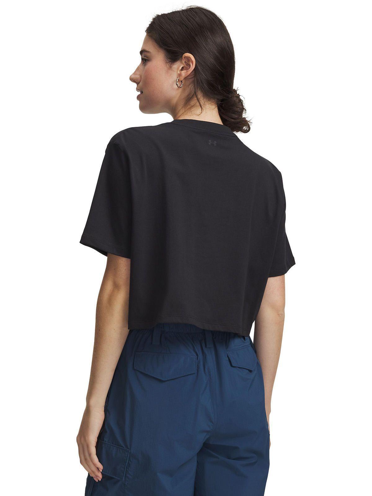 Polera M/C Mujer Script Heart Crop Ss Polera Negro-1