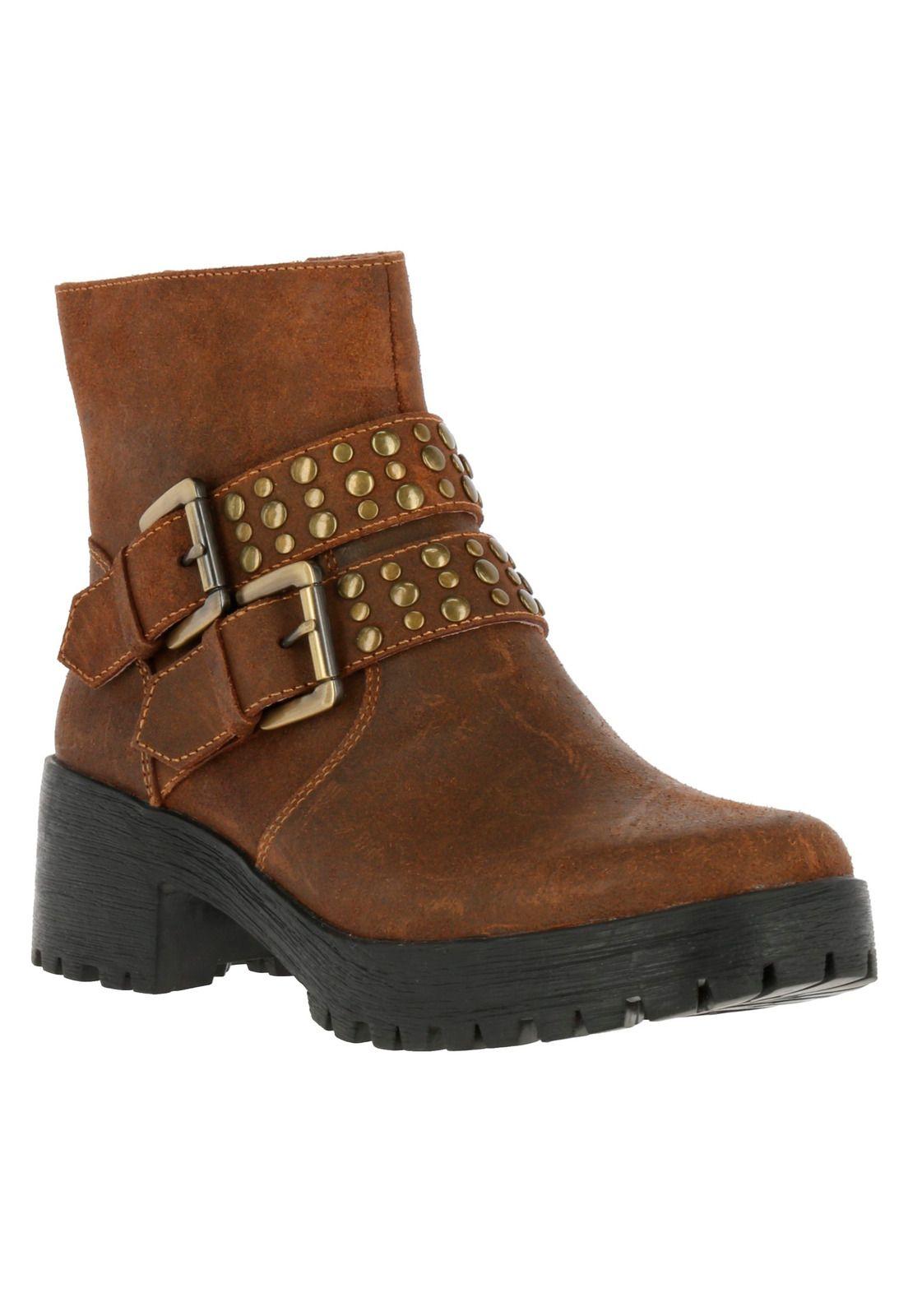 Botin Cuero Mujer Camelia Café-0