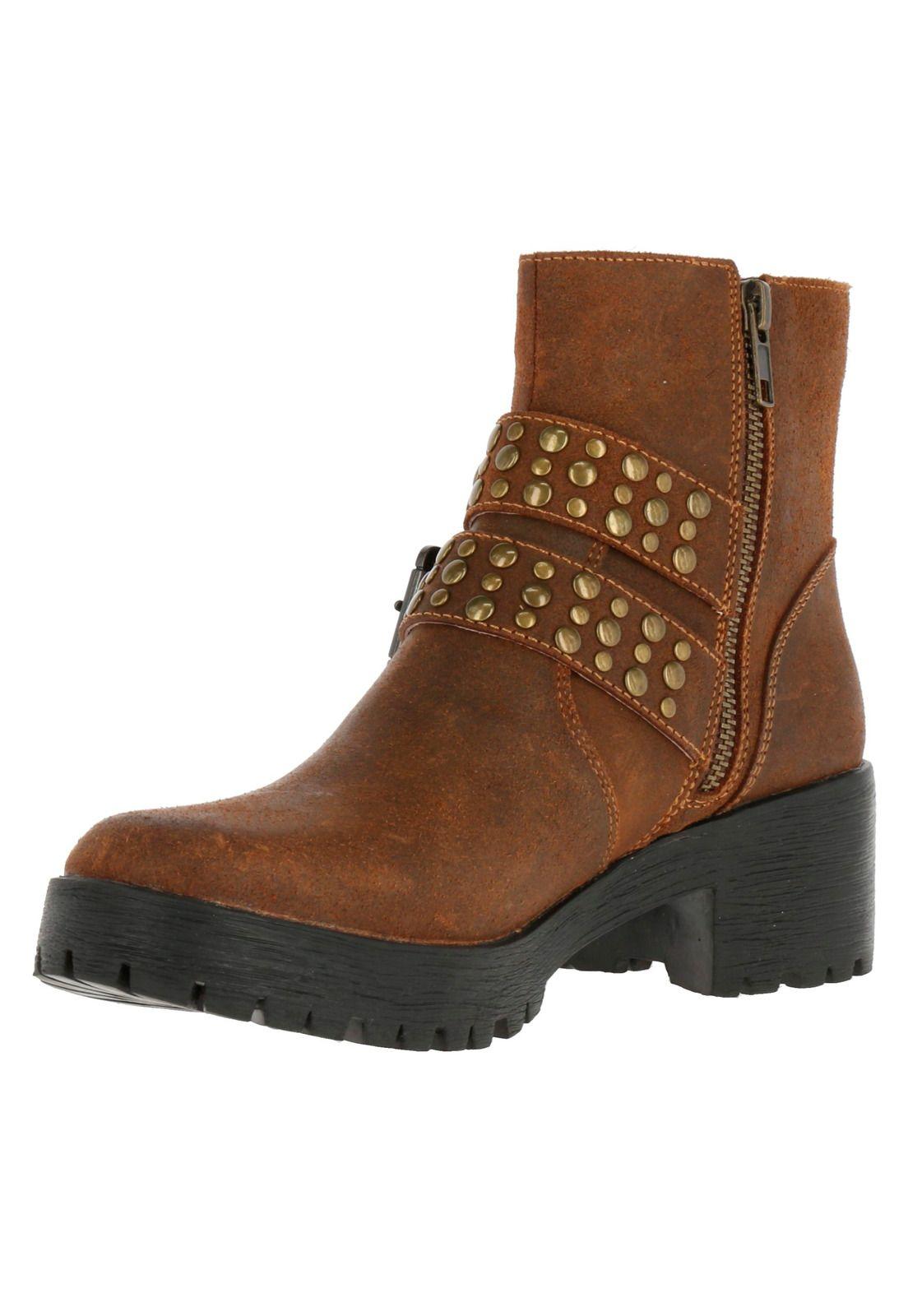 Botin Cuero Mujer Camelia Café-1