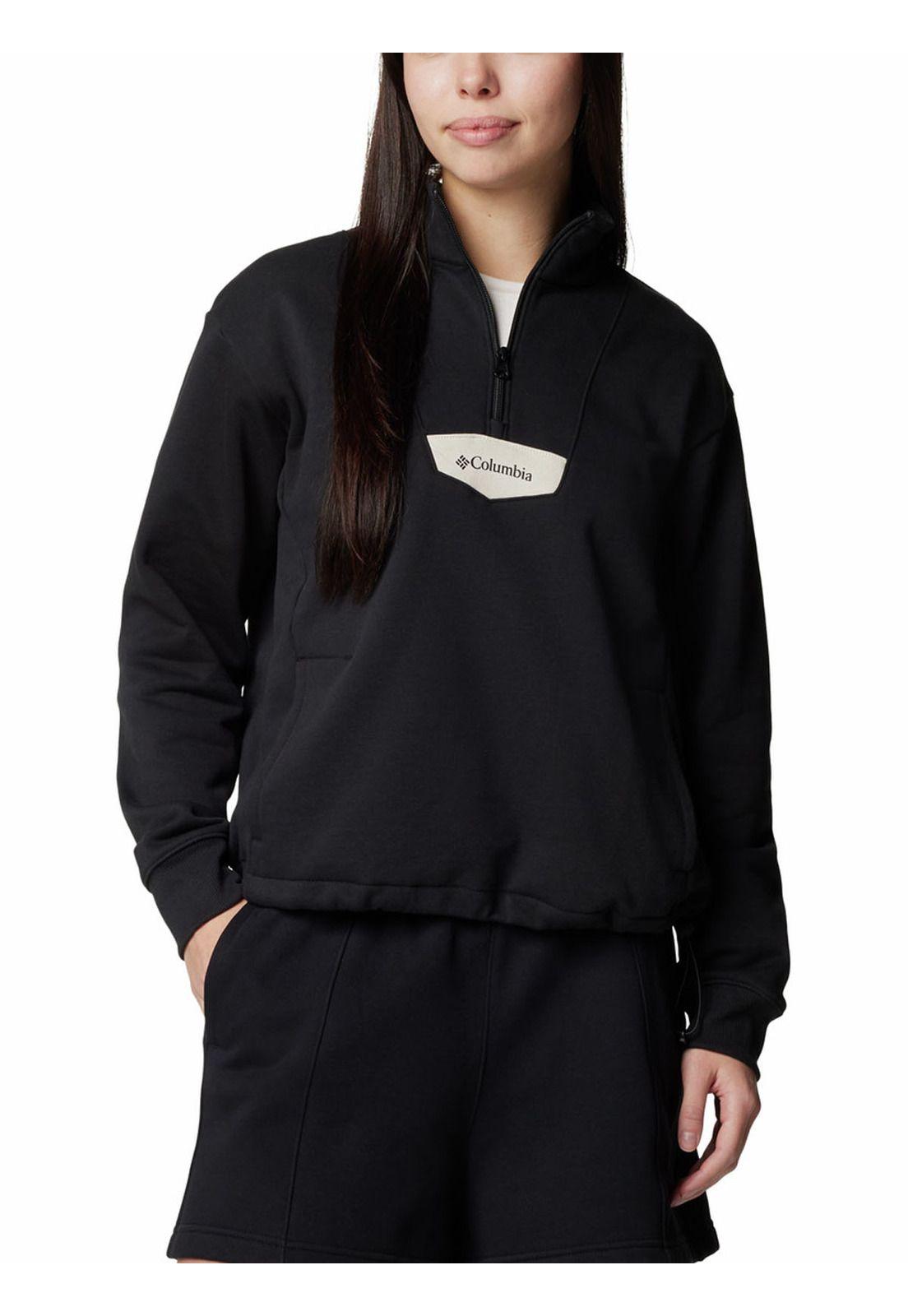 Polerón Mujer Quarter Zip Negro-0