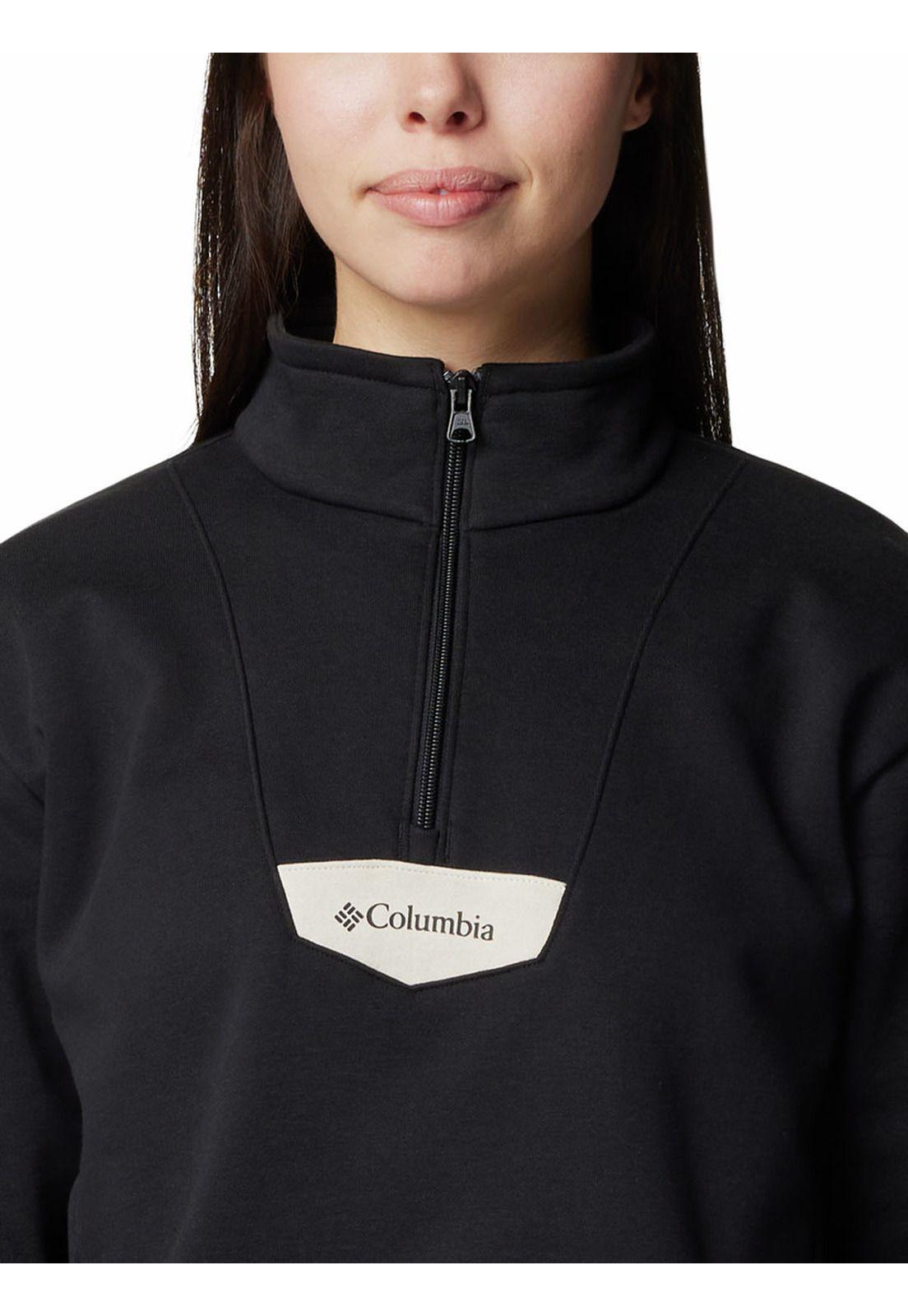 Polerón Mujer Quarter Zip Negro-3