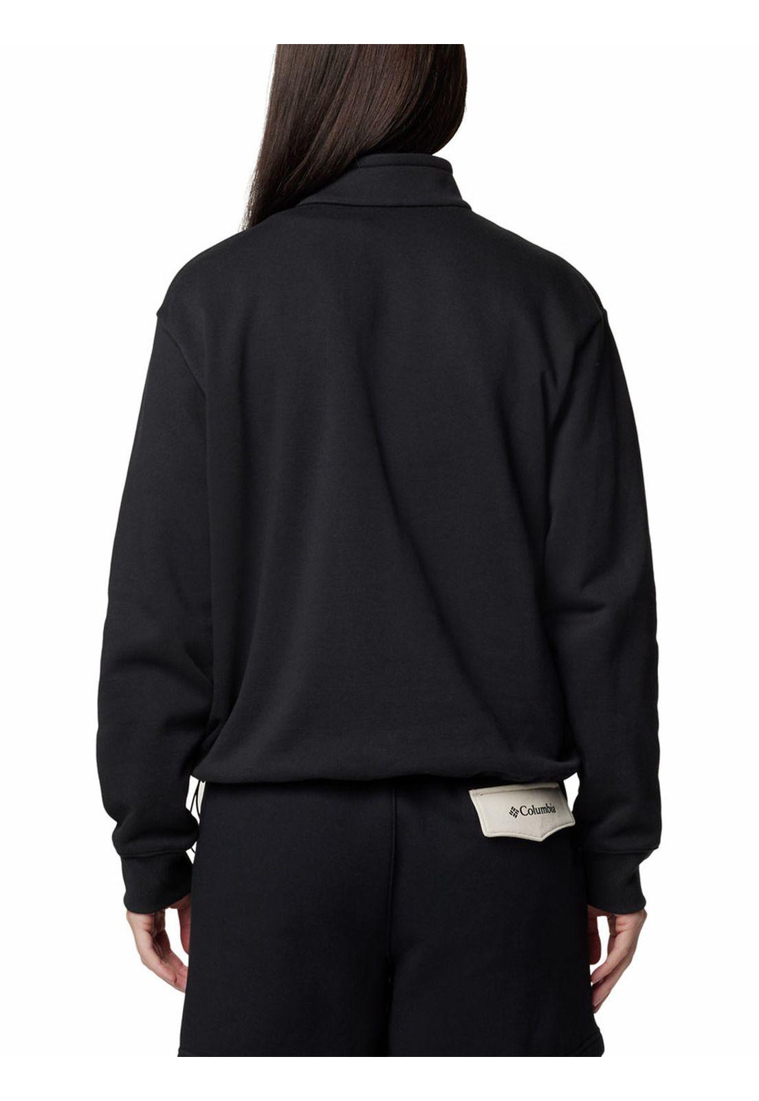 Polerón Mujer Quarter Zip Negro-5