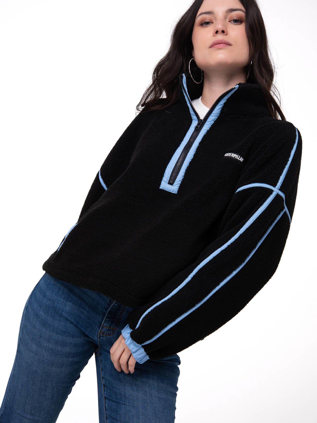 Polar Mujer Relaxed Half Zip Negro-1