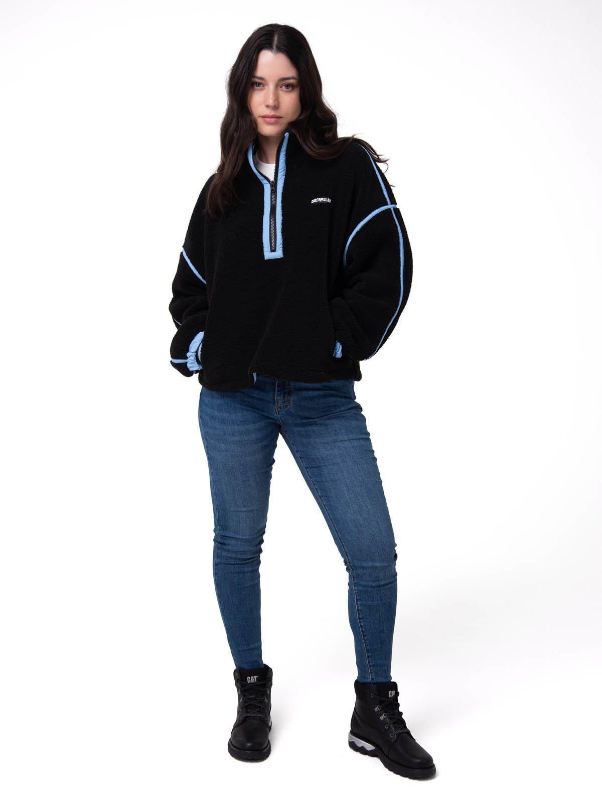 Polar Mujer Relaxed Half Zip Negro-5