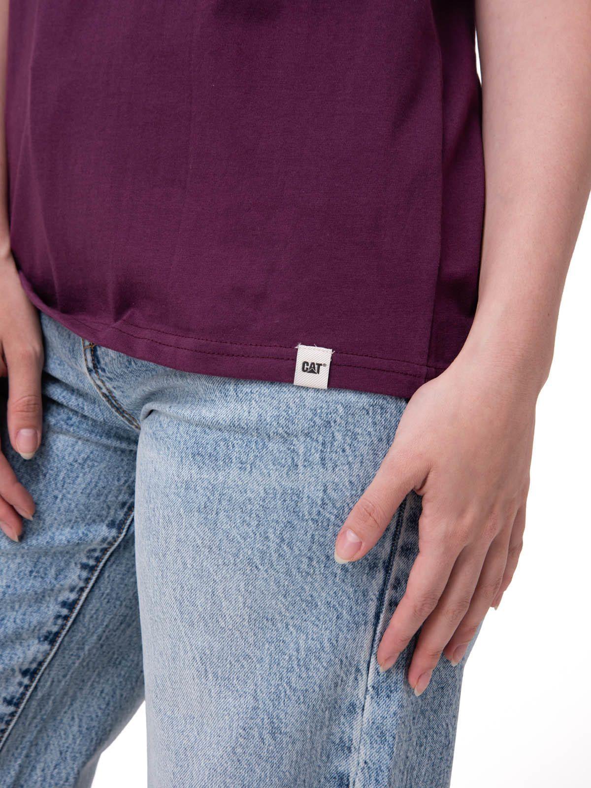 Polera Manga Corta Mujer Western Script Burdeo-5