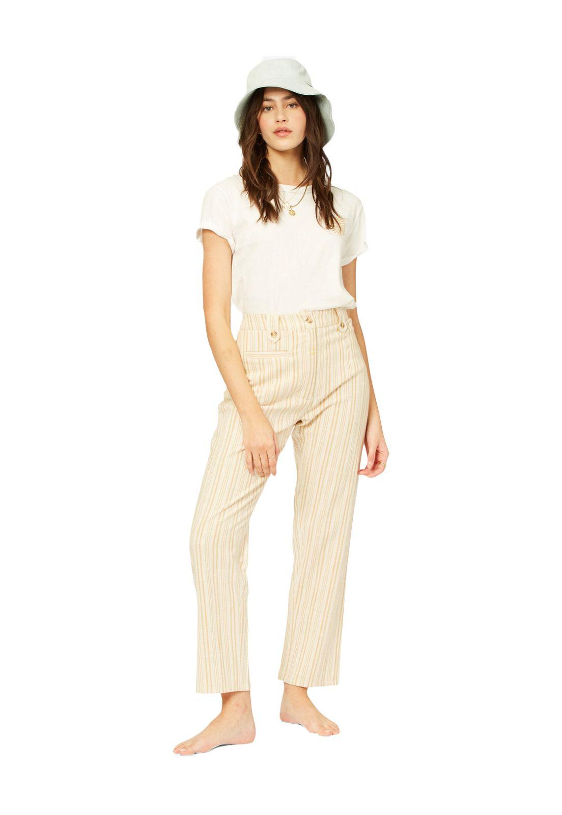 Pantalón Mujer Work Waves Blanco-0