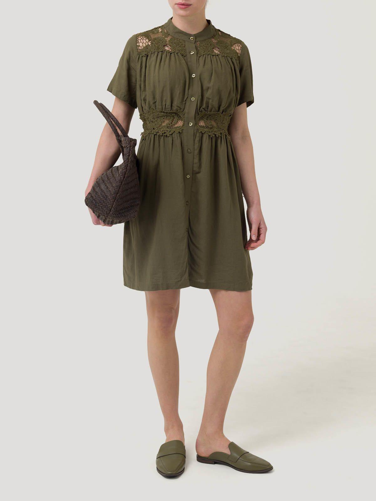 Vestido Lino Orgánico Mujer Geneva Verde -4