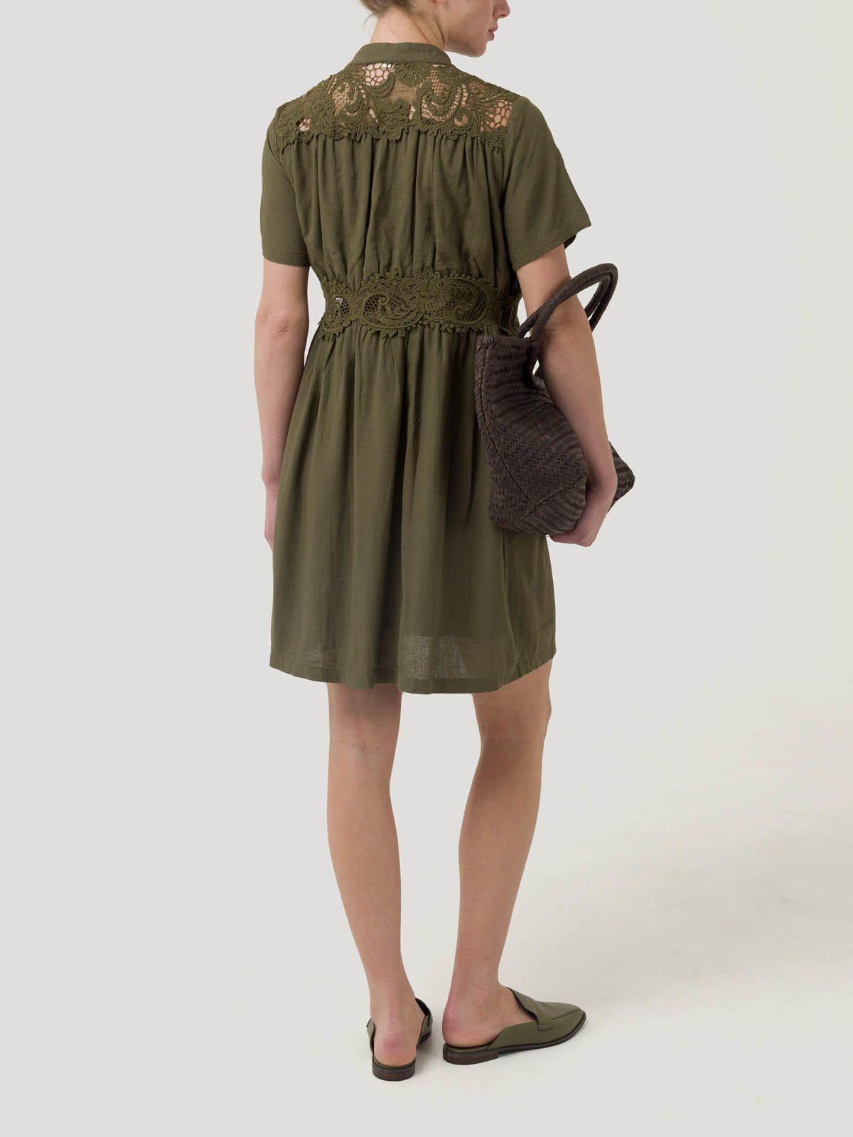 Vestido Lino Orgánico Mujer Geneva Verde -5