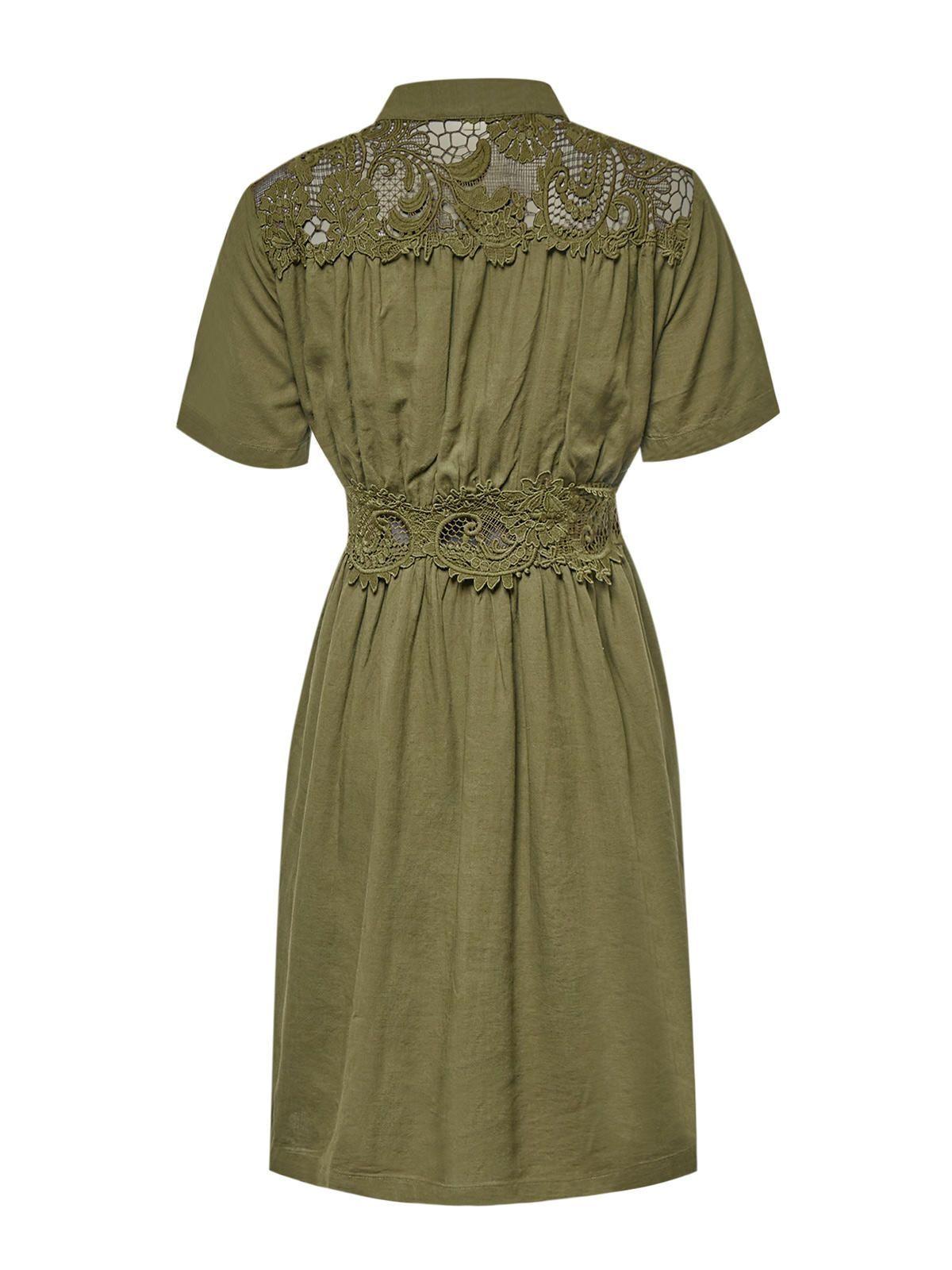 Vestido Lino Orgánico Mujer Geneva Verde -1