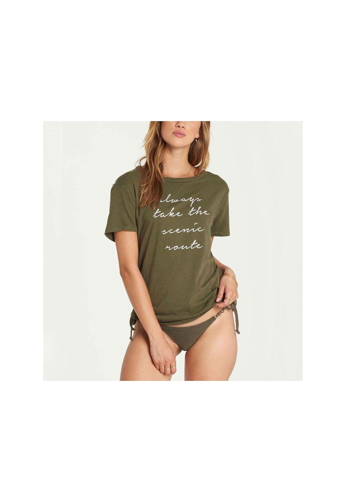 Polera Manga Corta Scenic Route Olive-0
