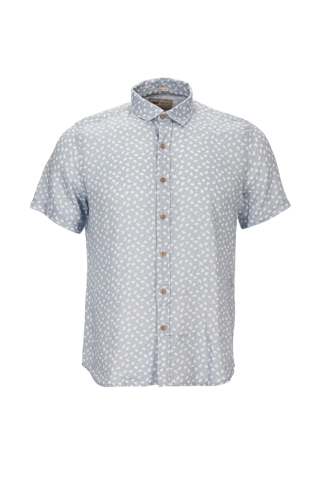 Camisa Lino Orgánico Hombre Nature Azul-0
