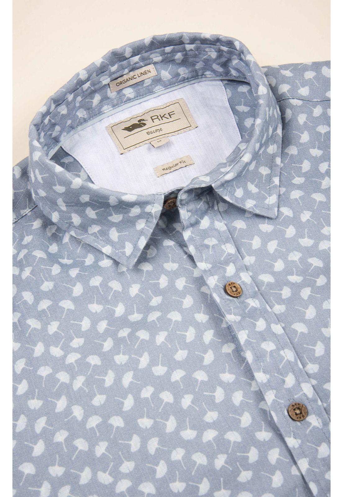 Camisa Lino Orgánico Hombre Nature Azul-1