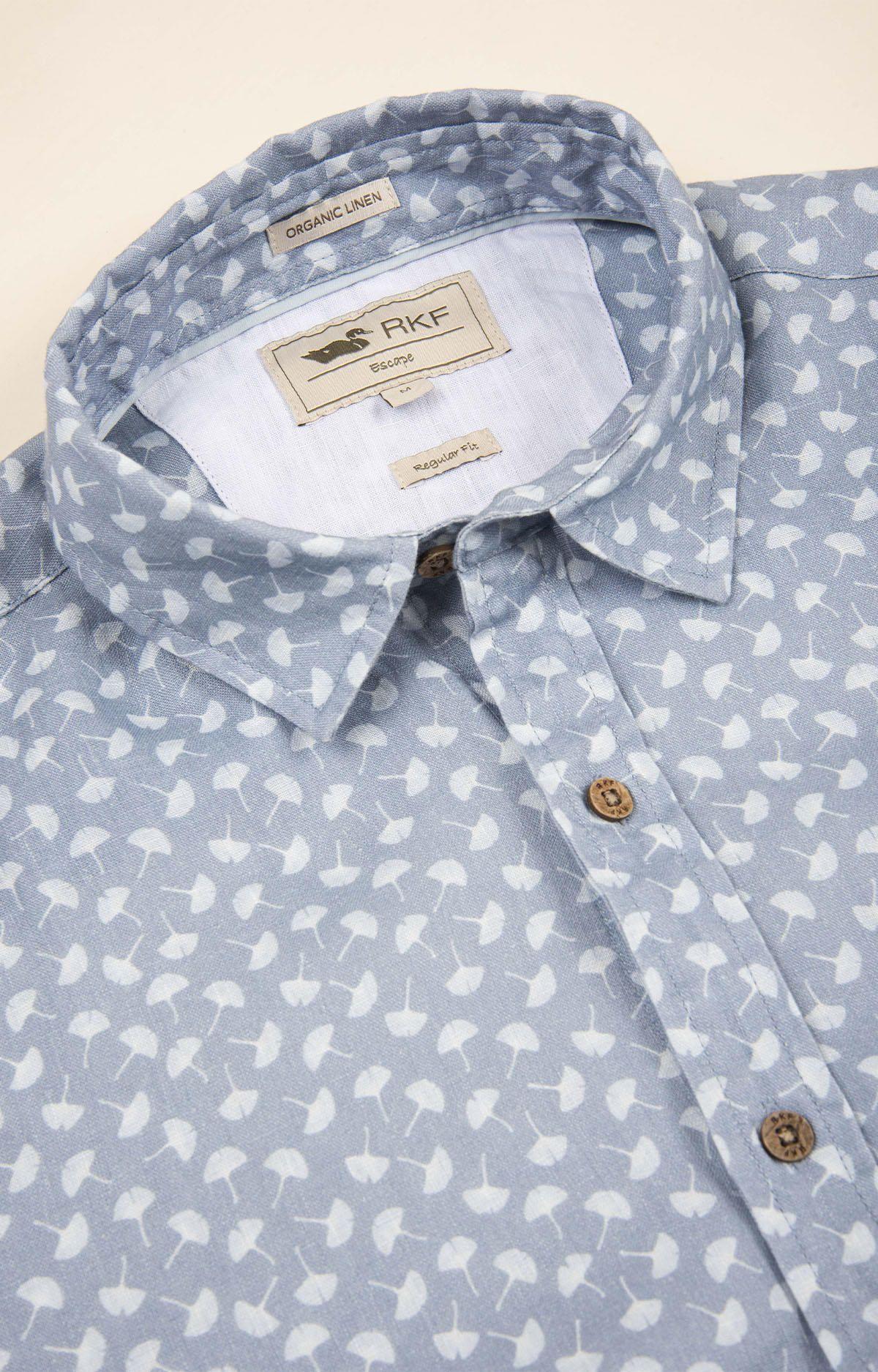 Camisa Lino Orgánico Hombre Nature Azul-1