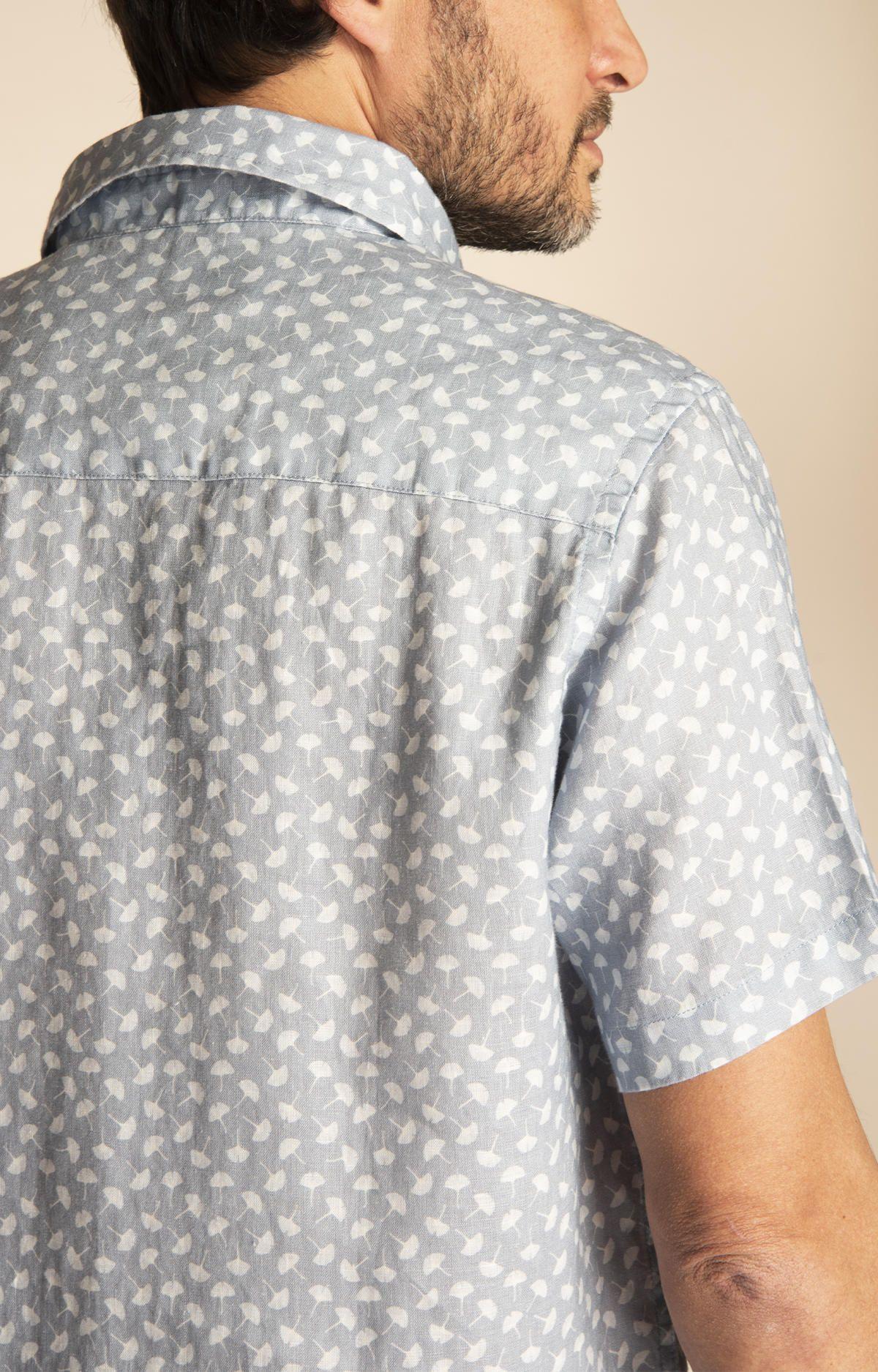 Camisa Lino Orgánico Hombre Nature Azul-4