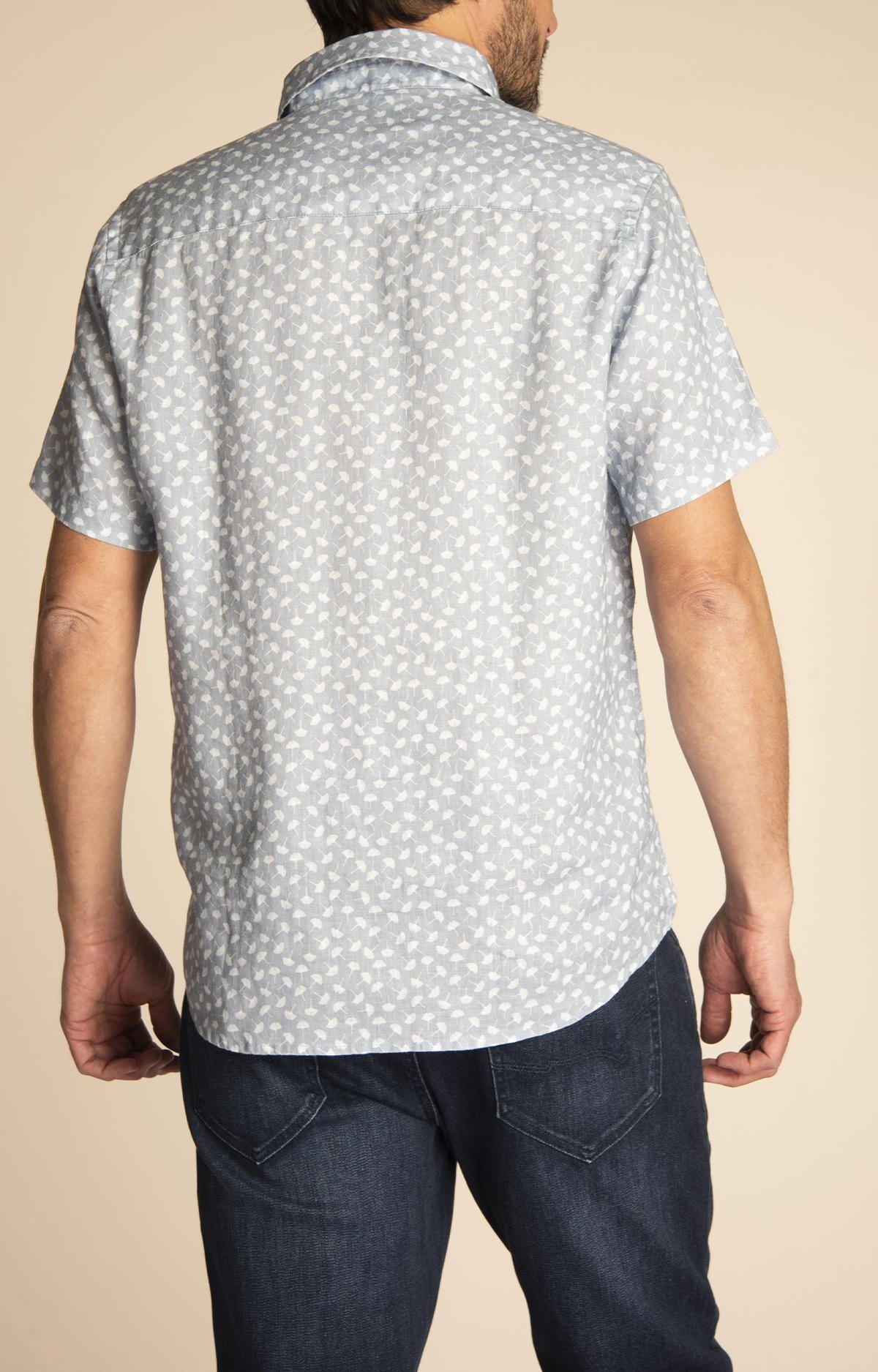 Camisa Lino Orgánico Hombre Nature Azul-6
