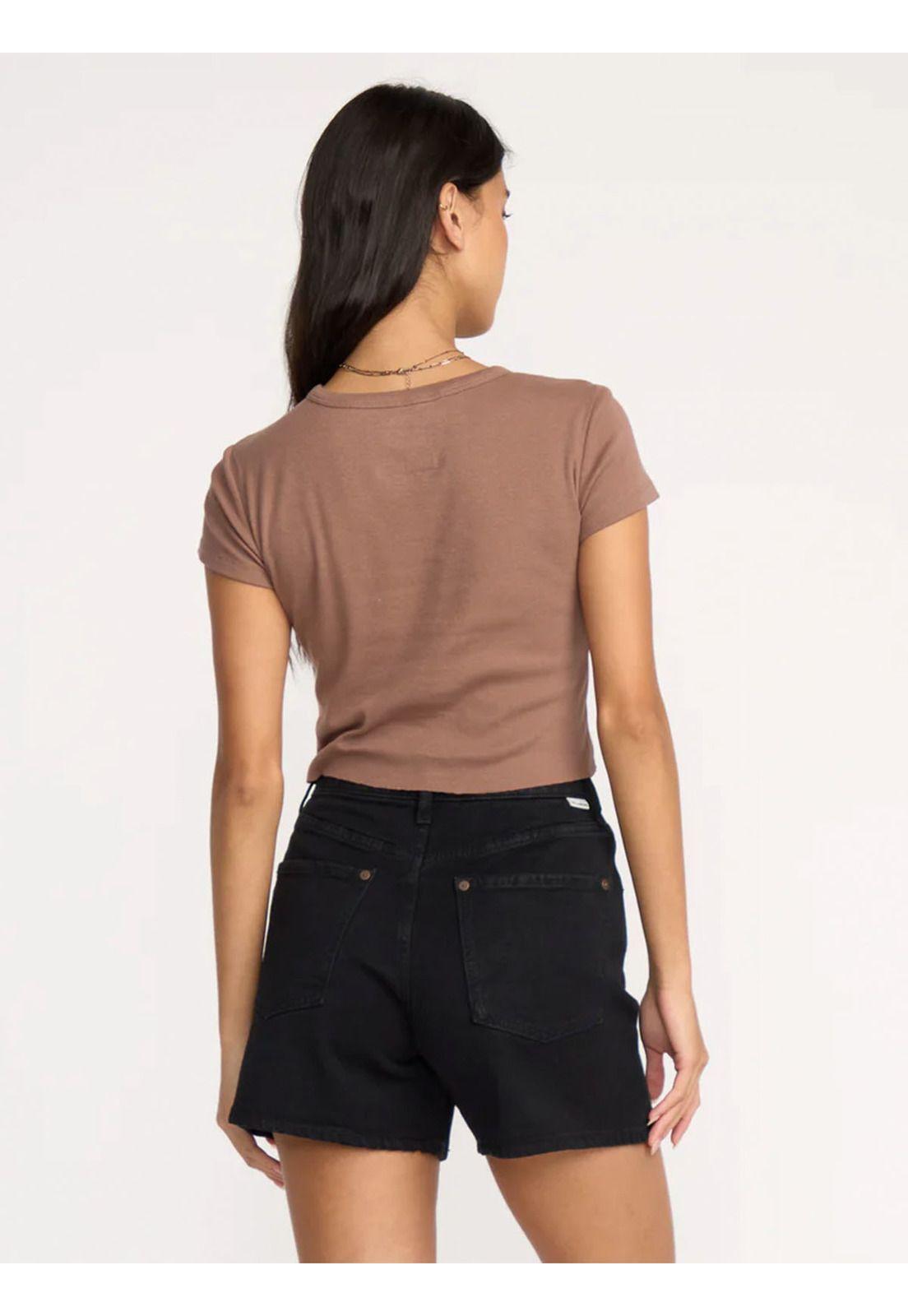 Polera M/C Mujer Tropic Happenings Café Osc-1