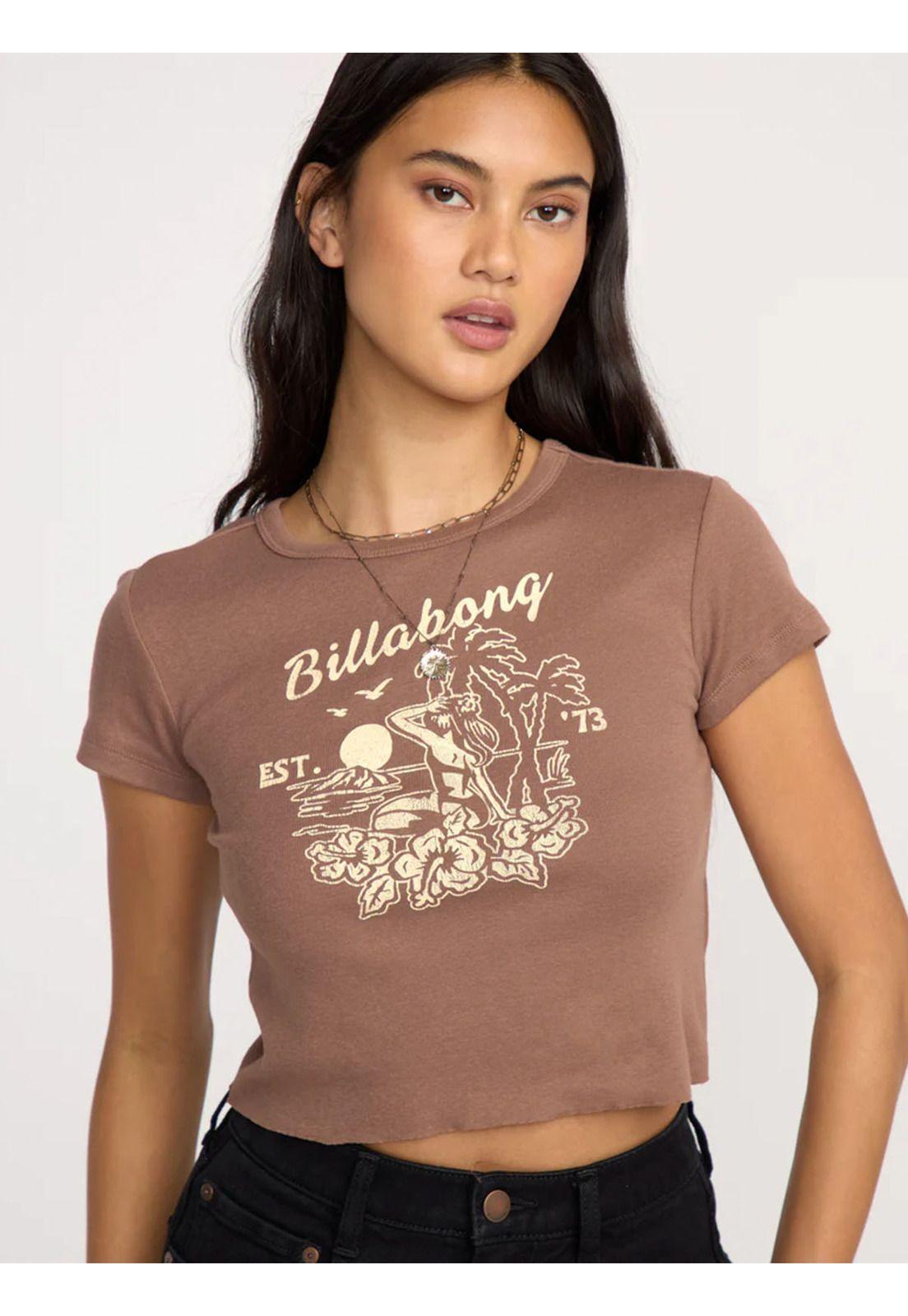 Polera M/C Mujer Tropic Happenings Café Osc-5