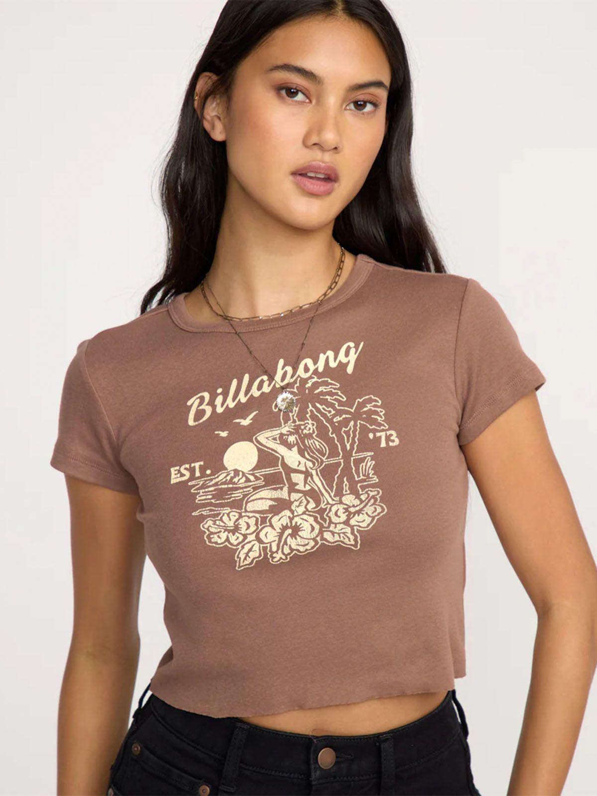 Polera M/C Mujer Tropic Happenings Café Osc-5