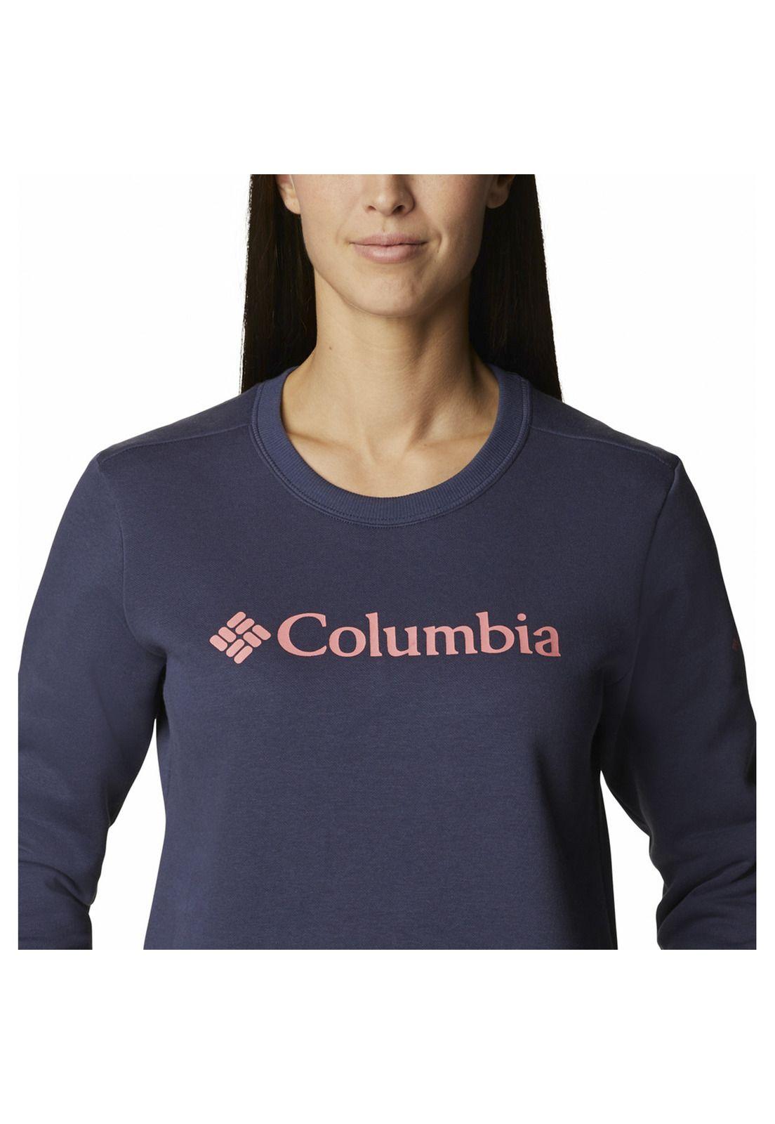 Polerón Buzo Mujer Columbia Logo Crew Azul-3