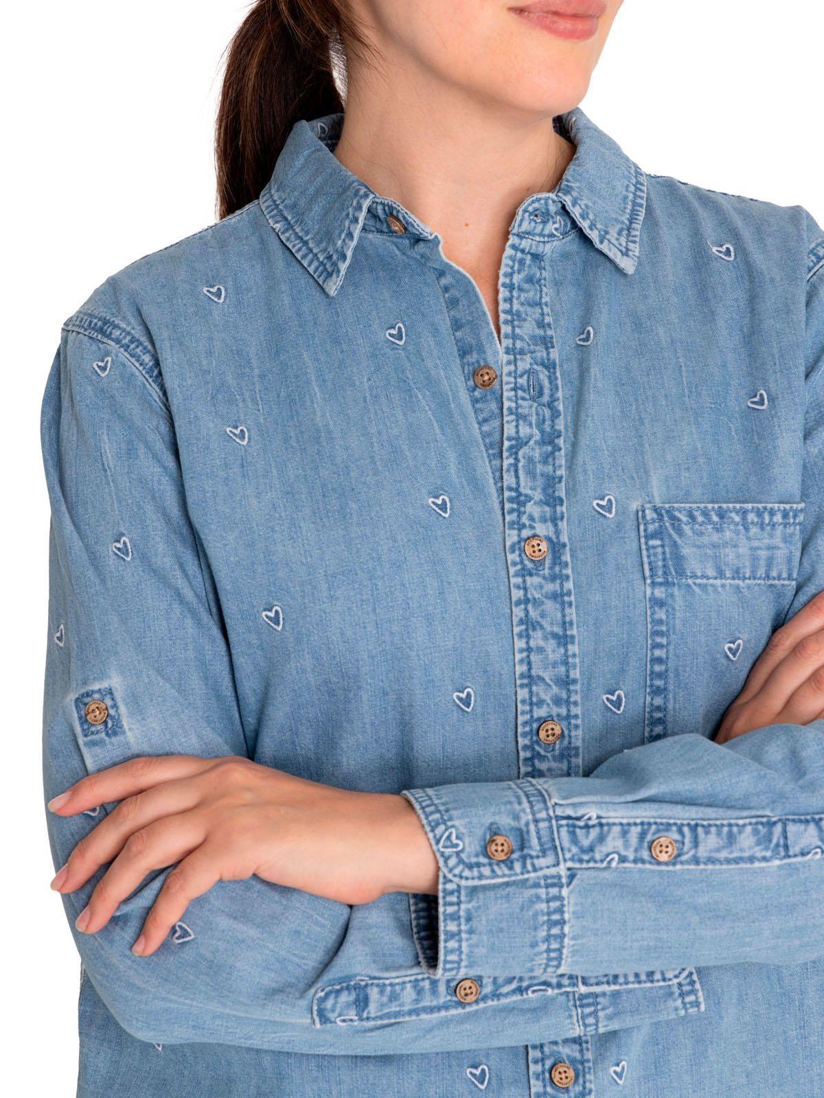 Blusa Algodón Orgánico Mujer Greta Azul-5